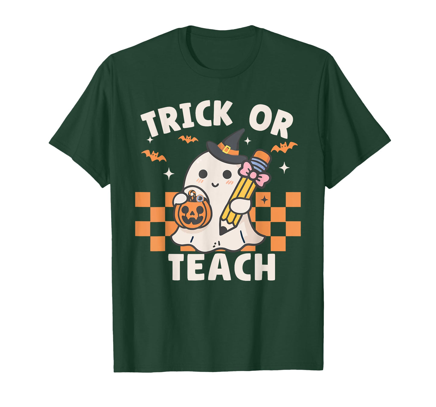 Trick Or Teach Ghost Witch Spooky Teacher Happy Halloween T-Shirt