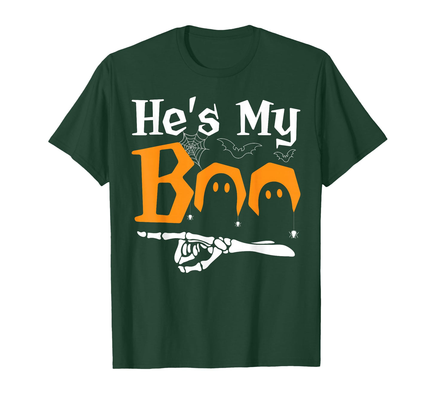 He's My Boo Halloween Spooky Season Couples Matching Design T-Shirt
