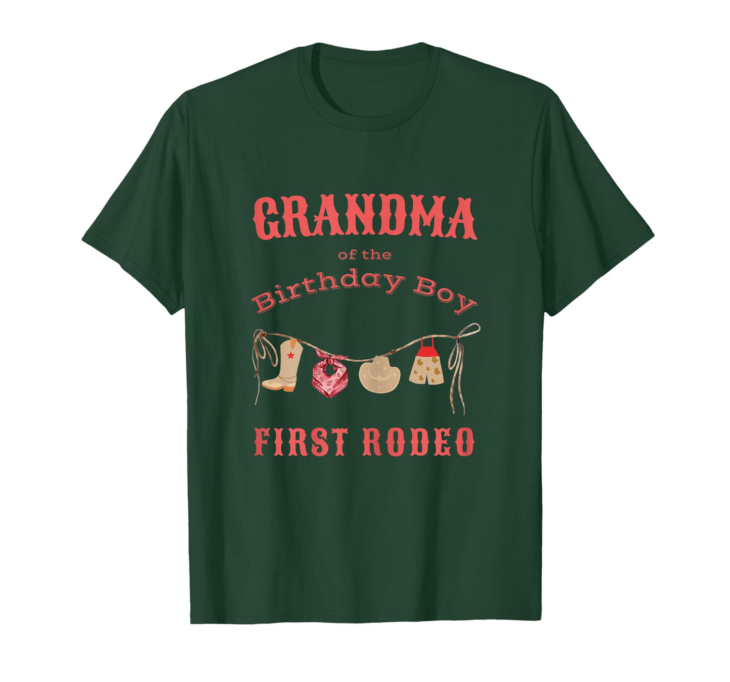 Grandma First Rodeo 1st Birthday Cowboy Family Matching T-Shirt