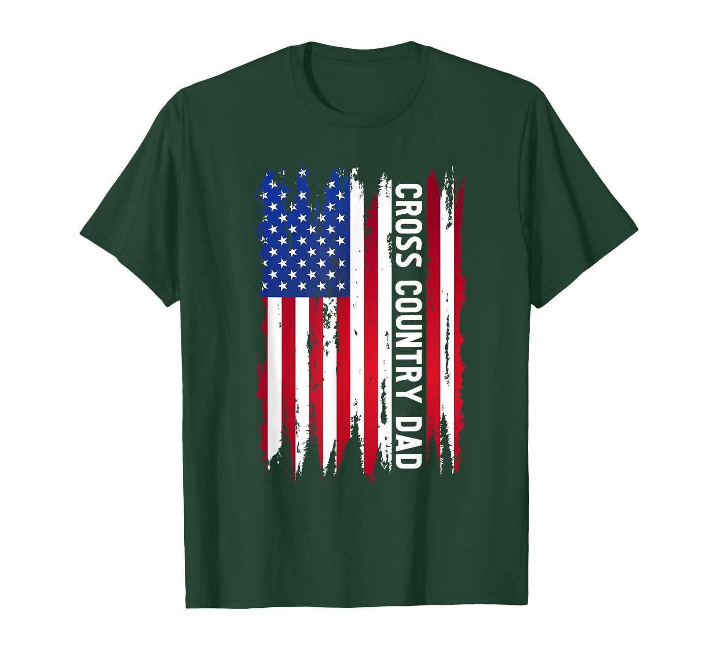 Cross Country Dad US Flag Cross Country Runner Father XC Dad T-Shirt