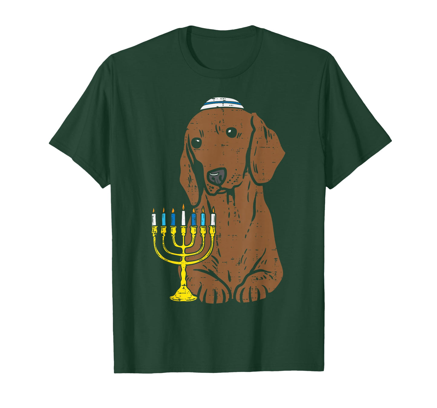 Jewish Dachshund Wiener Dog Hanukkah Pajamas Chanukah PJs T-Shirt