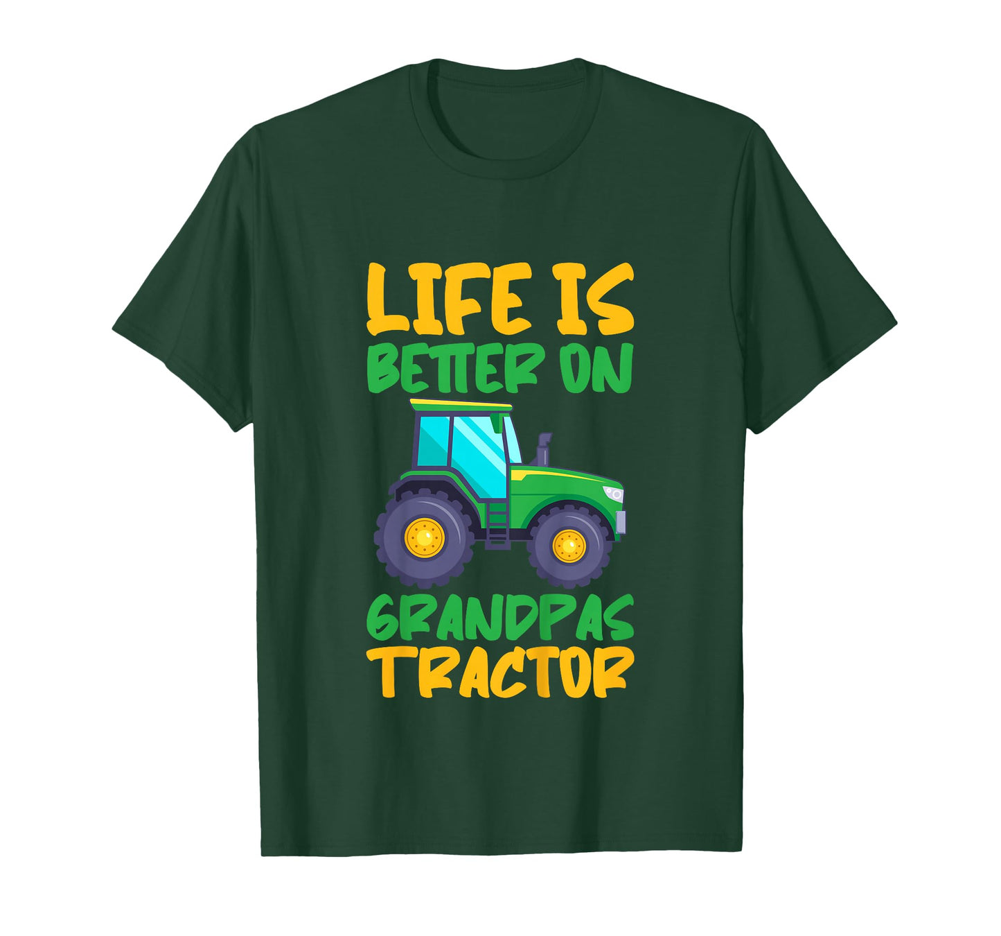 Young Farmer Funny Tractor Boy On Grandpas Tractor T-Shirt