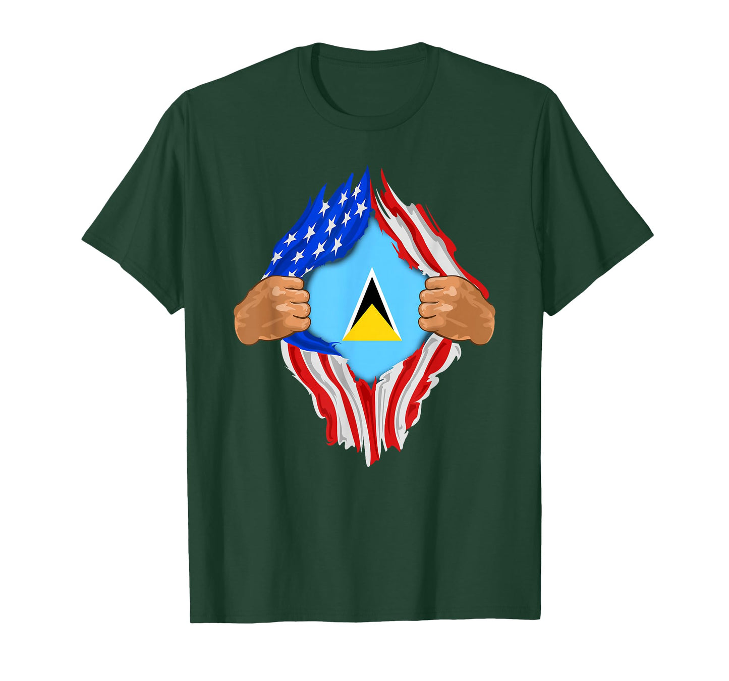 Saint Lucian Blood Inside Me | Saint Lucia Flag Gift T-Shirt