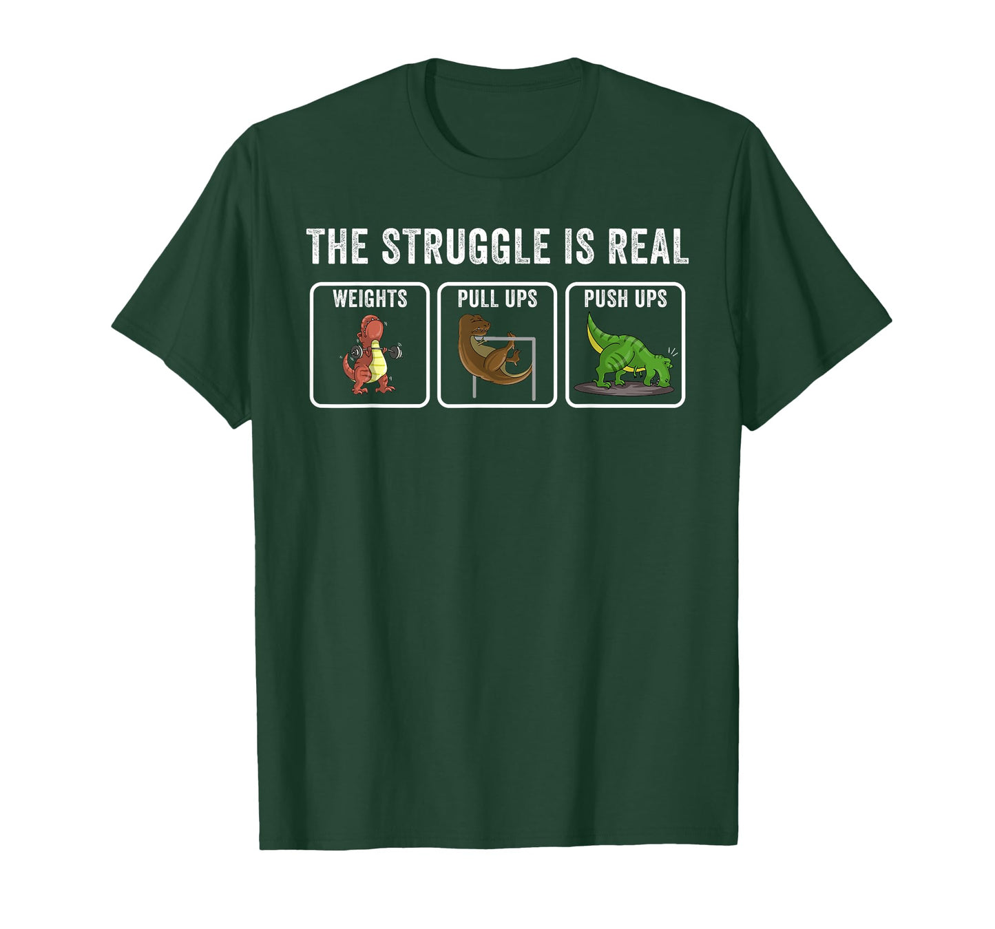 Cool T-rex Workout Gift Men Women Funny The Struggle Is Real T-Shirt