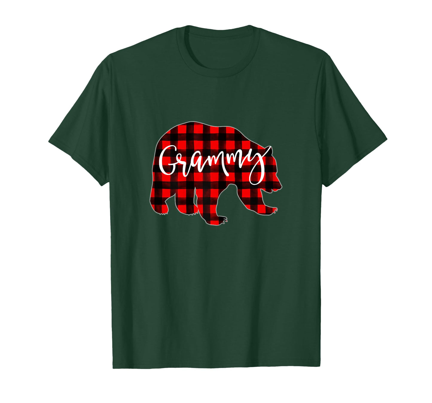 Red Plaid Grammy Bear Matching Family Christmas Eve Buffalo T-Shirt
