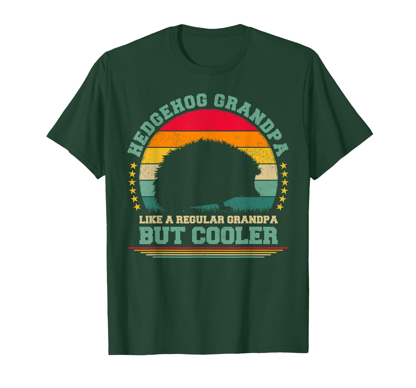Hedgehog Lover Funny Vintage Hedgehog Grandpa Father's Day T-Shirt