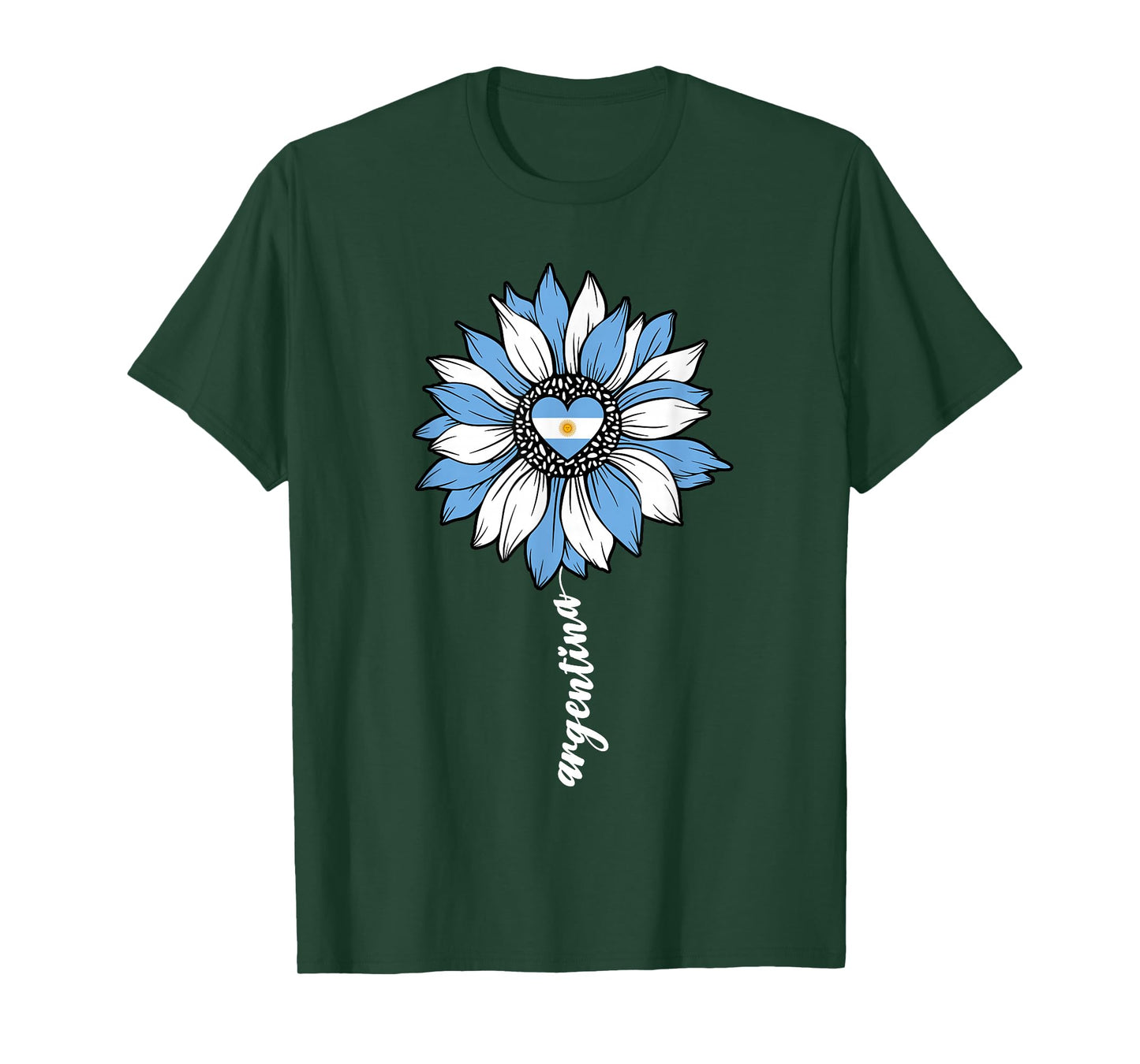 Argentina Sunflower Argentinian Girl For Women Girls Flag T-Shirt