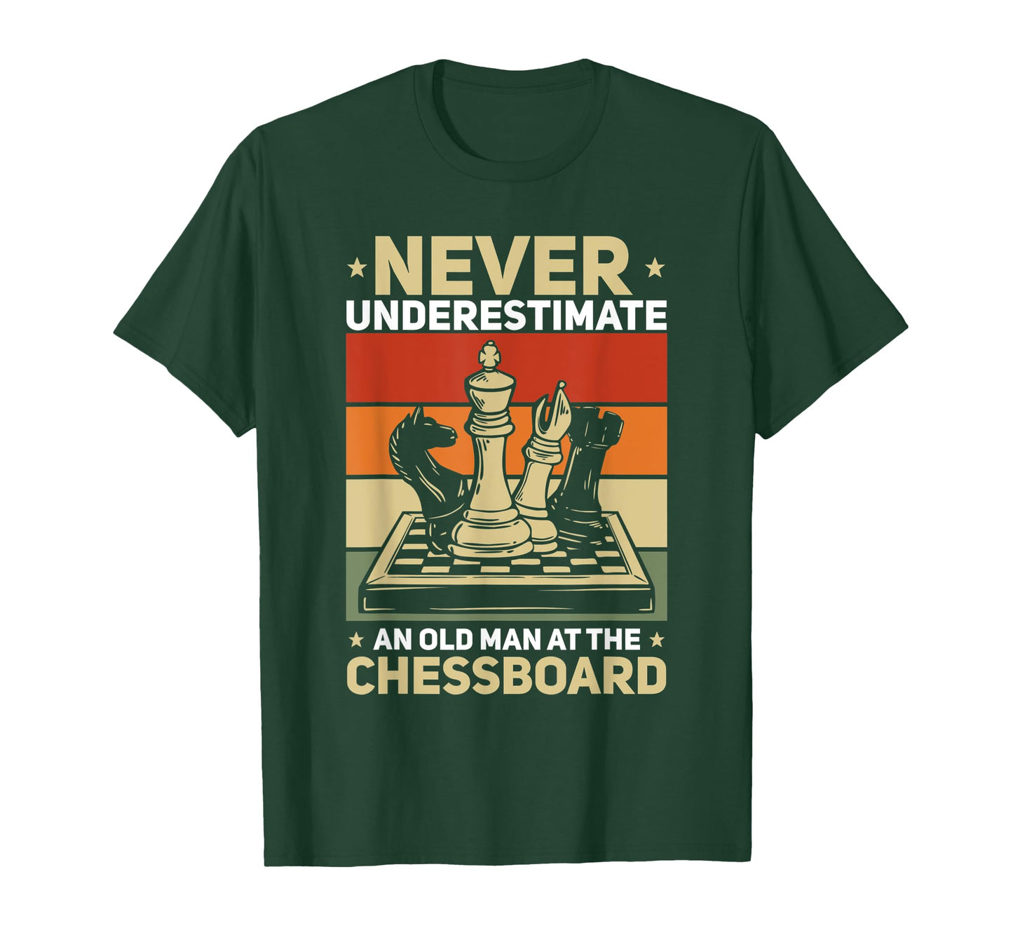 Funny Never Underestimate An Old Man At The Chessboard T-Shirt