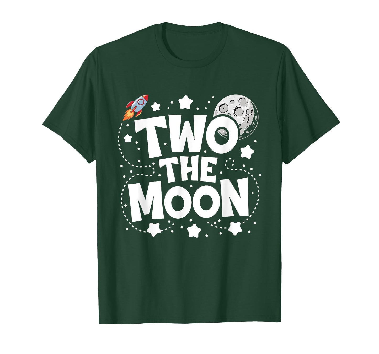 Two The Moon 2nd Birthday Girl Boy 2 Year Old Toddler T-Shirt