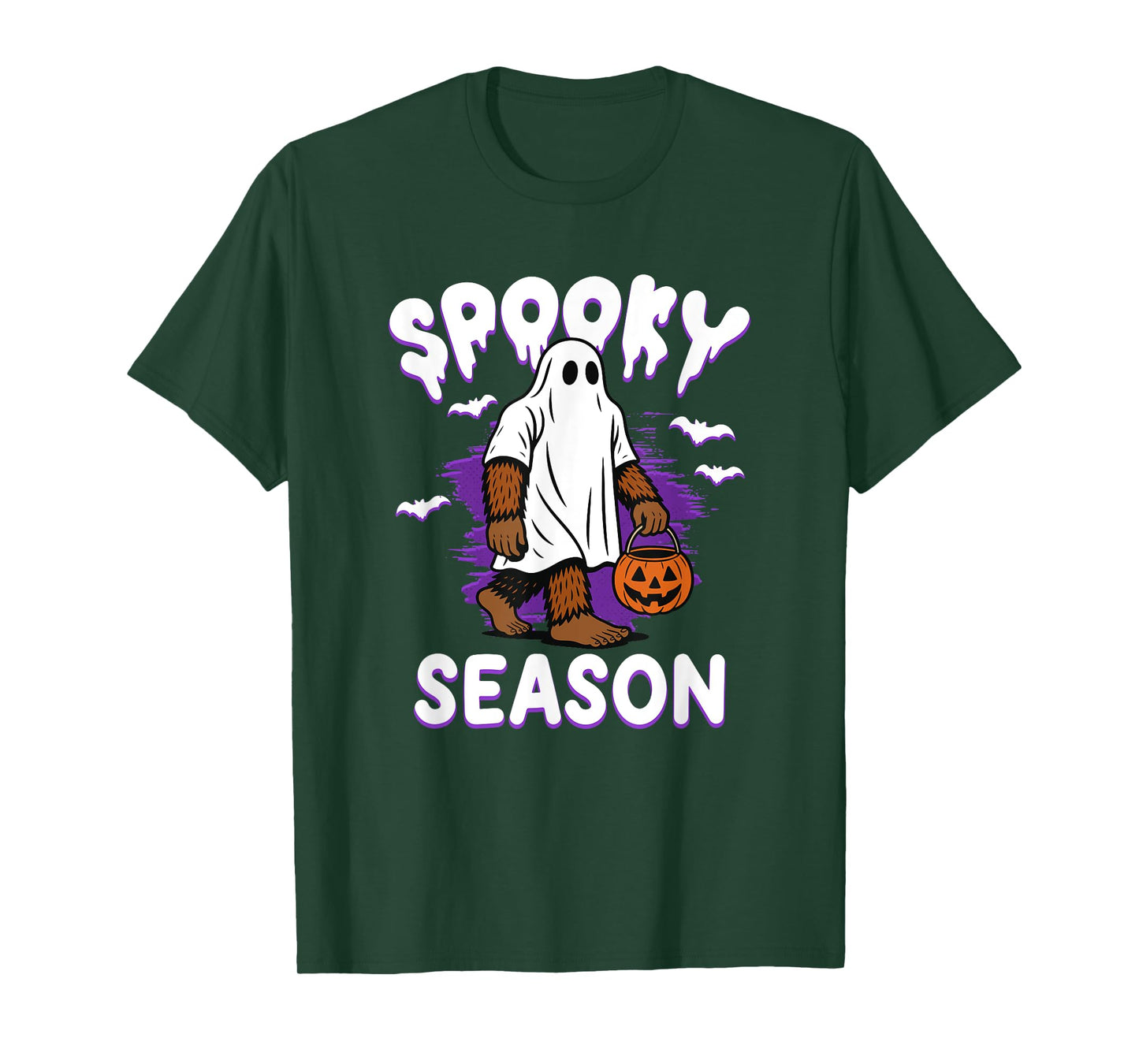 Trick or Treat Spooky Season Funny Bigfoot Ghost T-Shirt