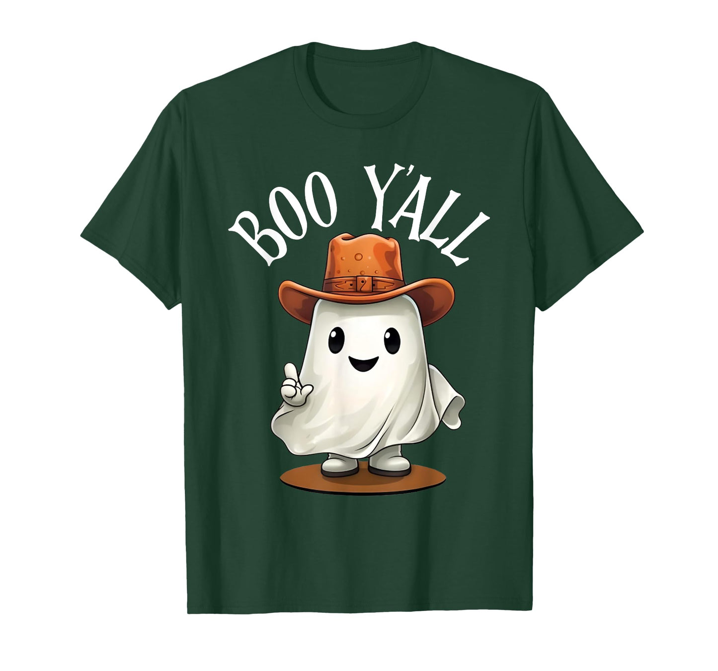 Boo Y'all Cowboy Hat Ghost Funny Halloween Costume Southern T-Shirt