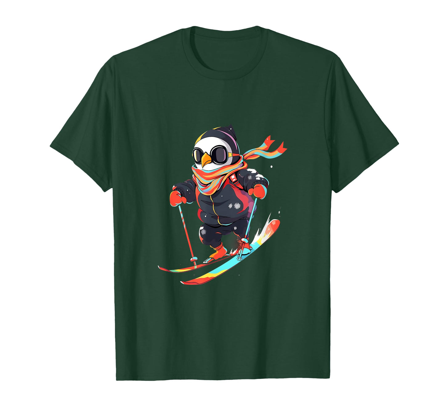 Penguin Skiing Skier Ski Winter Snow T-Shirt