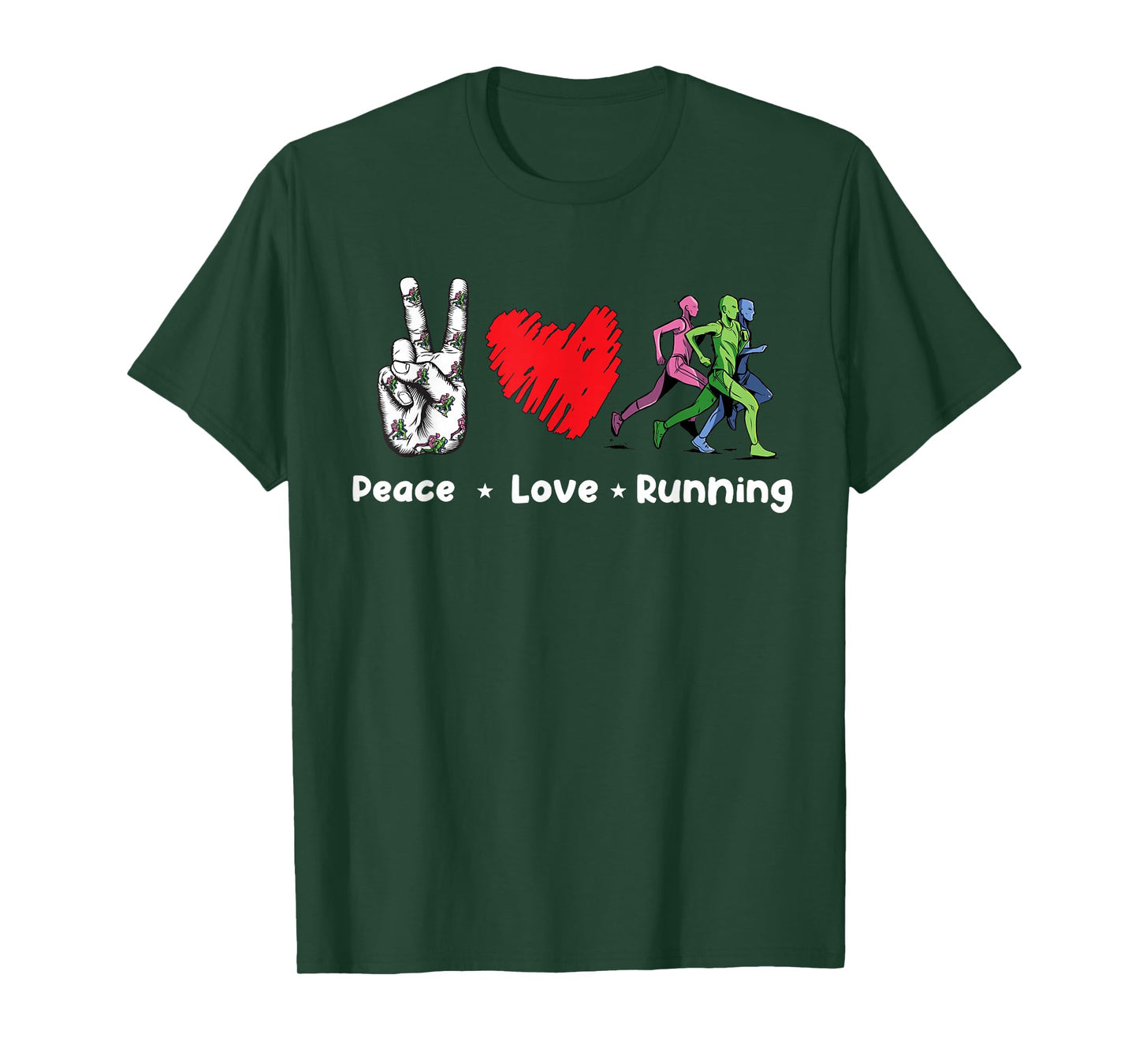 Peace Love Running Birthday Gift For Runner T-Shirt