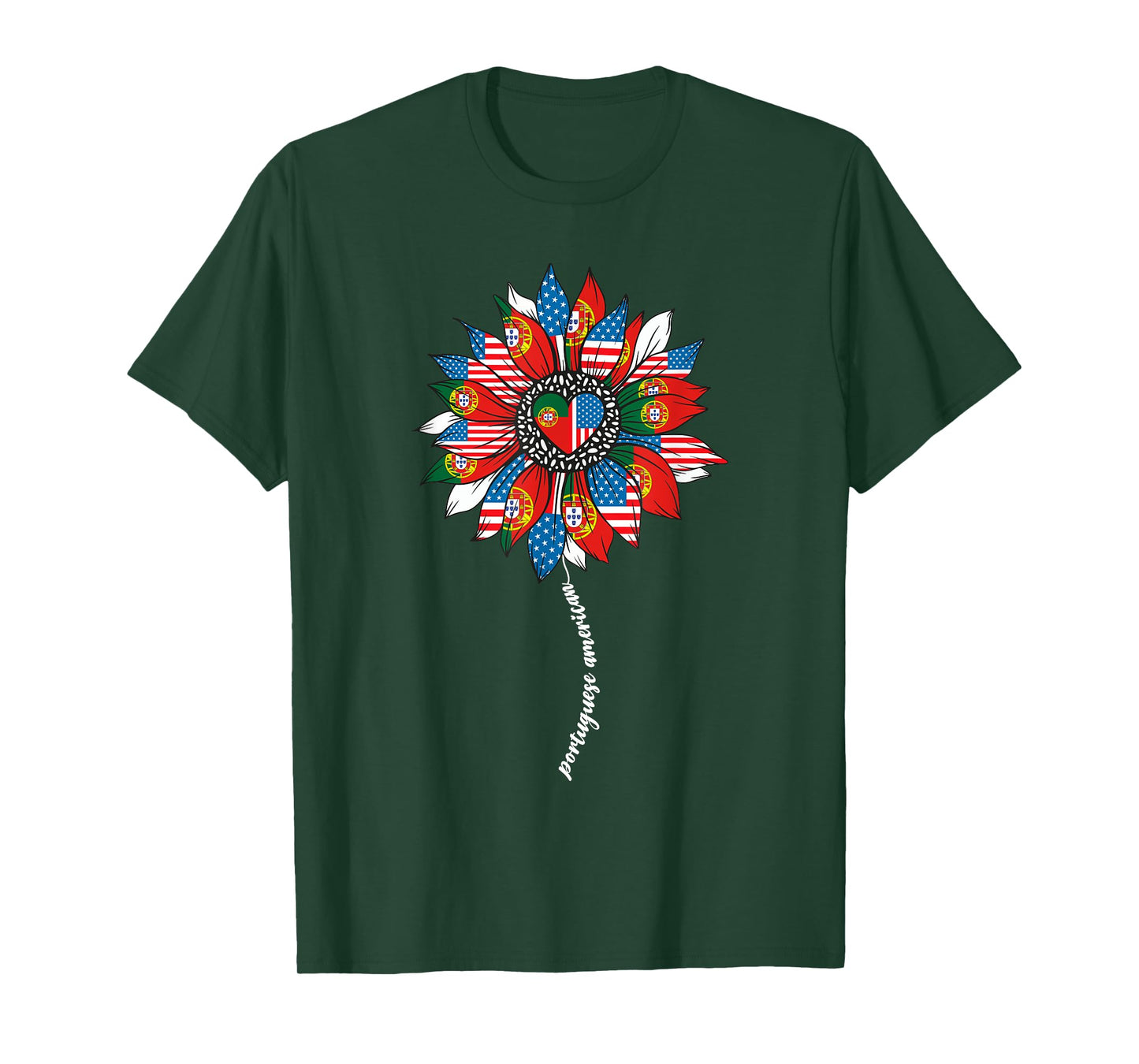 Half Portuguese And American America Portugal Usa Flag Women T-Shirt