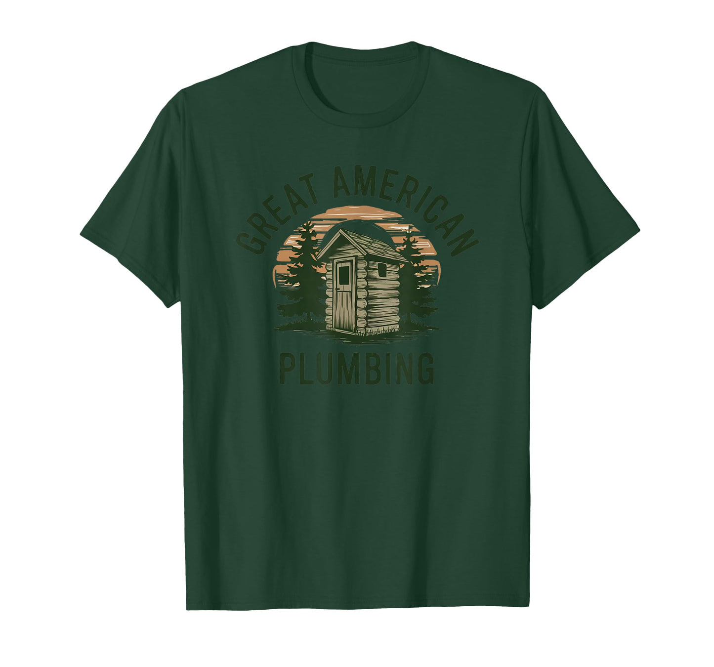 Great American Plumbing Funny Outhouse Tee Country Bathrooms T-Shirt