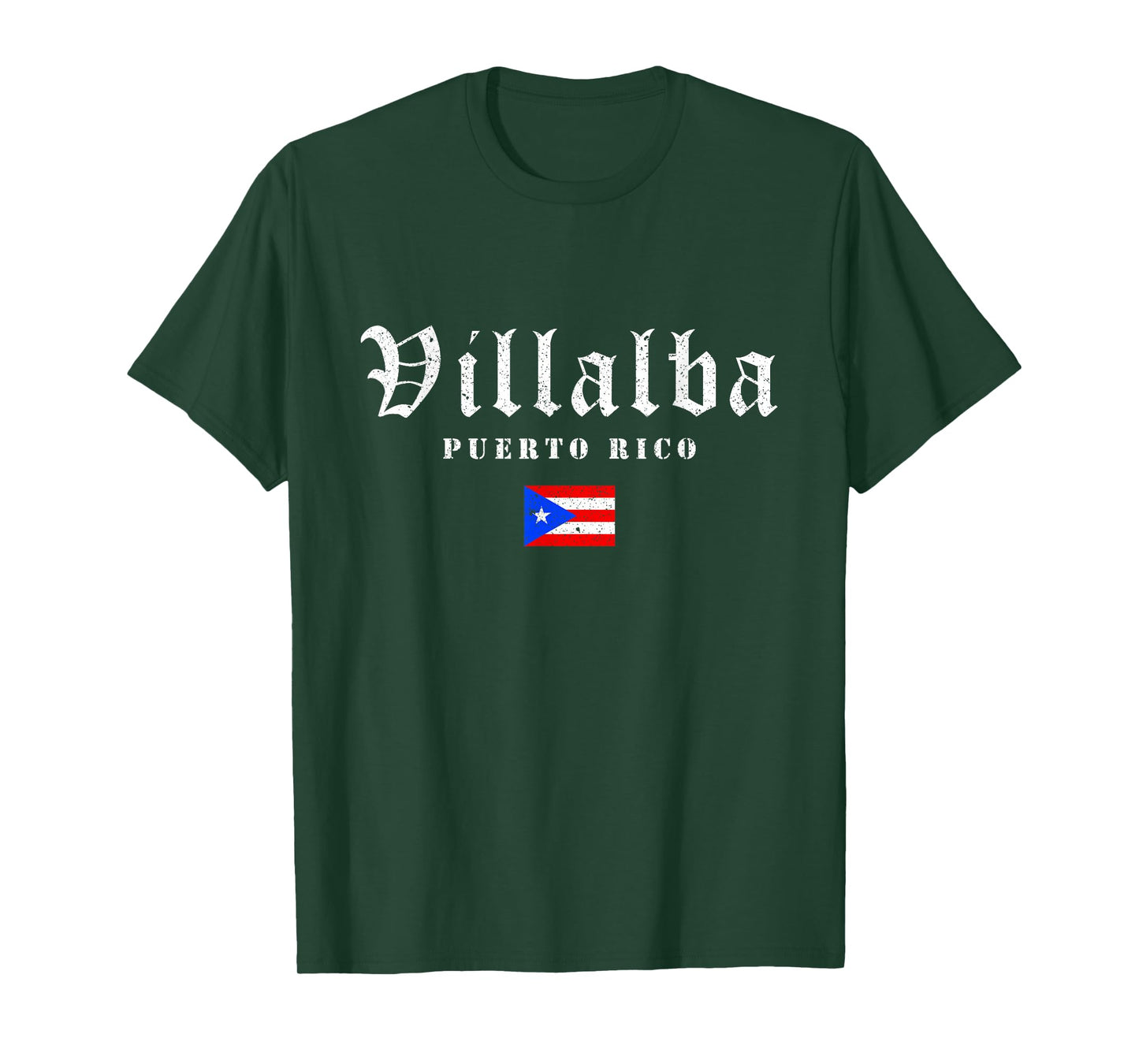 Vintage Villalba Puerto Rico Flag Pride Home Root Travel T-Shirt