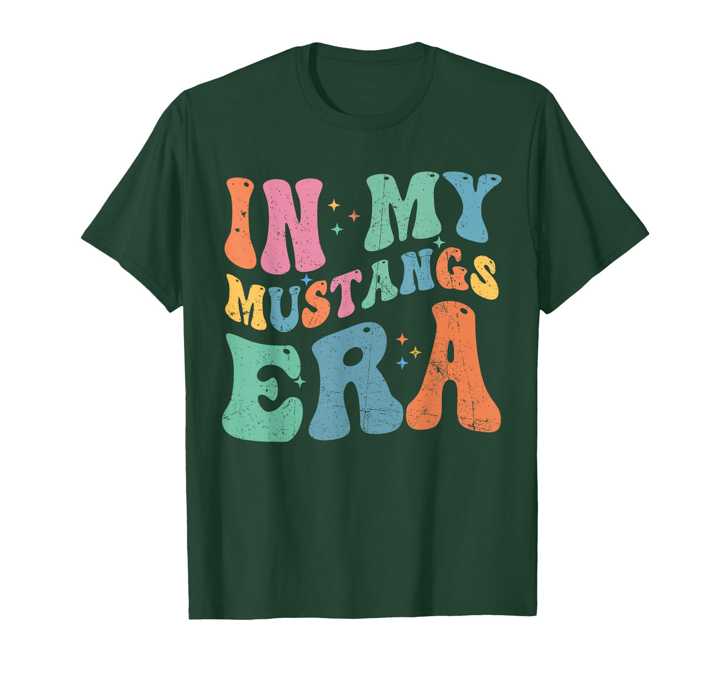 in My Mustangs Era Back to School Spirit Game Retro Groovy T-Shirt