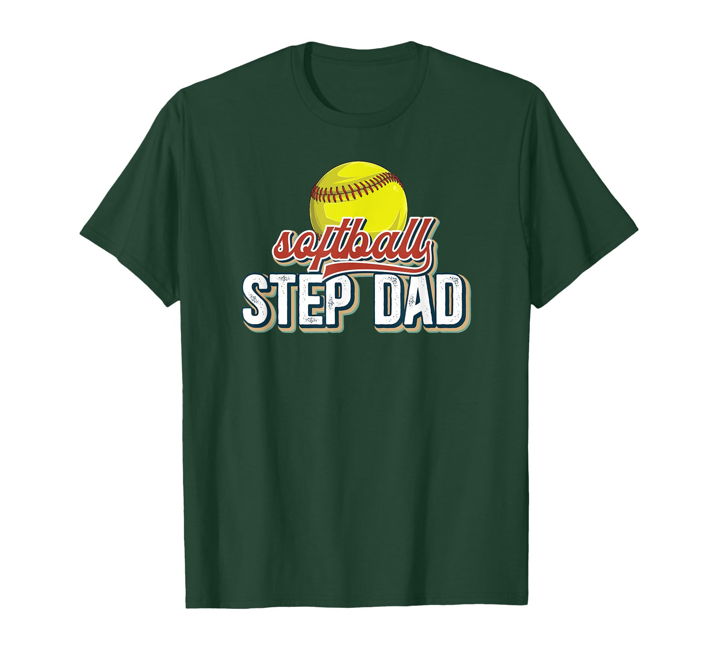 Softball Step Dad Of A Softball Player Stepfather T-Shirt