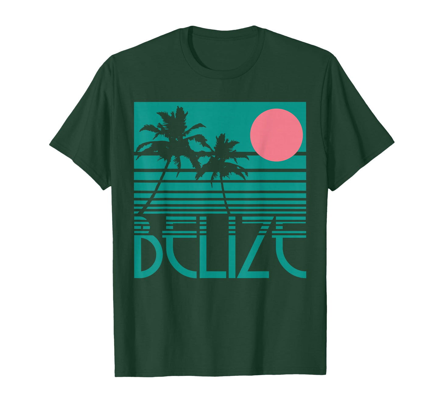 Belize Palm Trees Surf Vintage Retro Souvenir T-Shirt