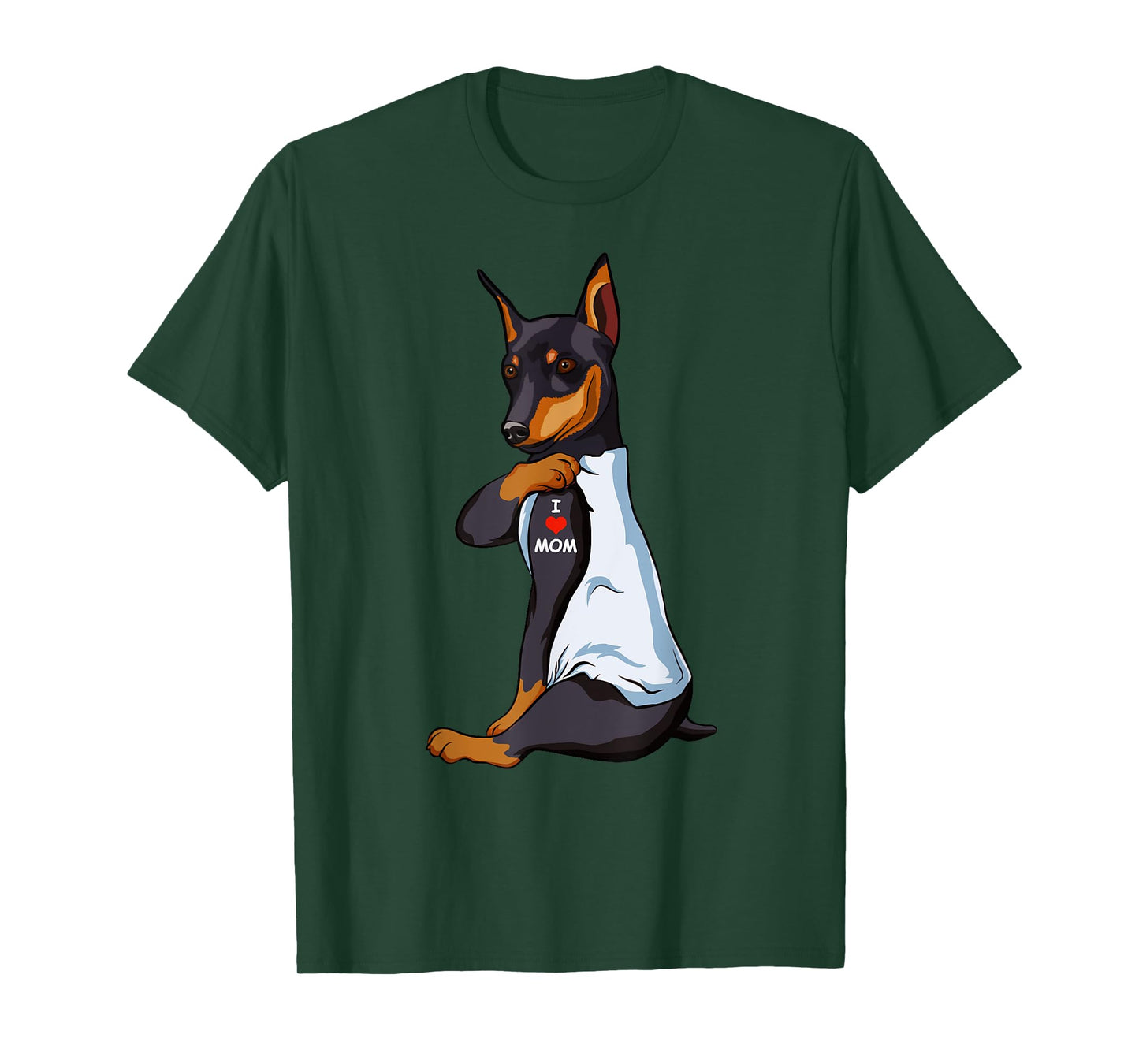 I Love Mom Tattoo Manchester Terrier Mom Dog Lover Women T-Shirt