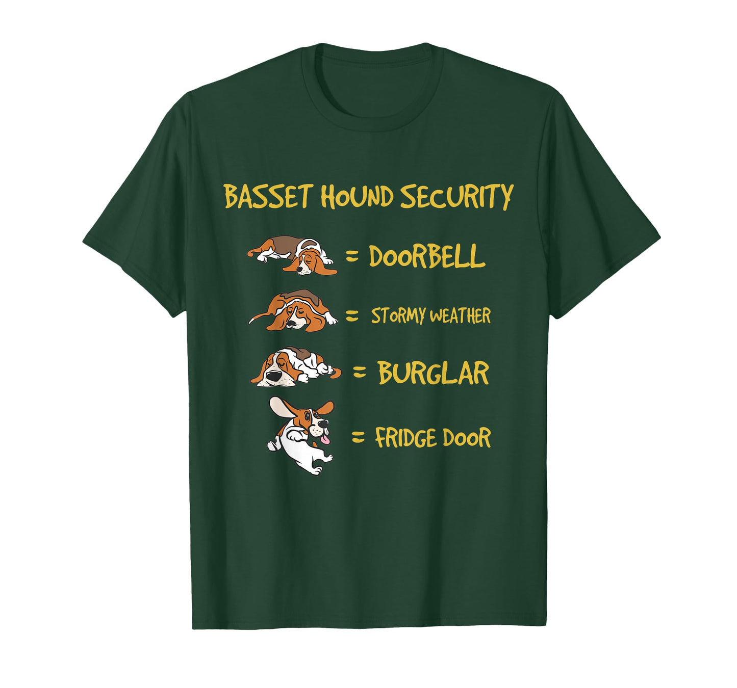 Basset Hound Security Gifts Funny Costume for Men Clothing T-Shirt Small