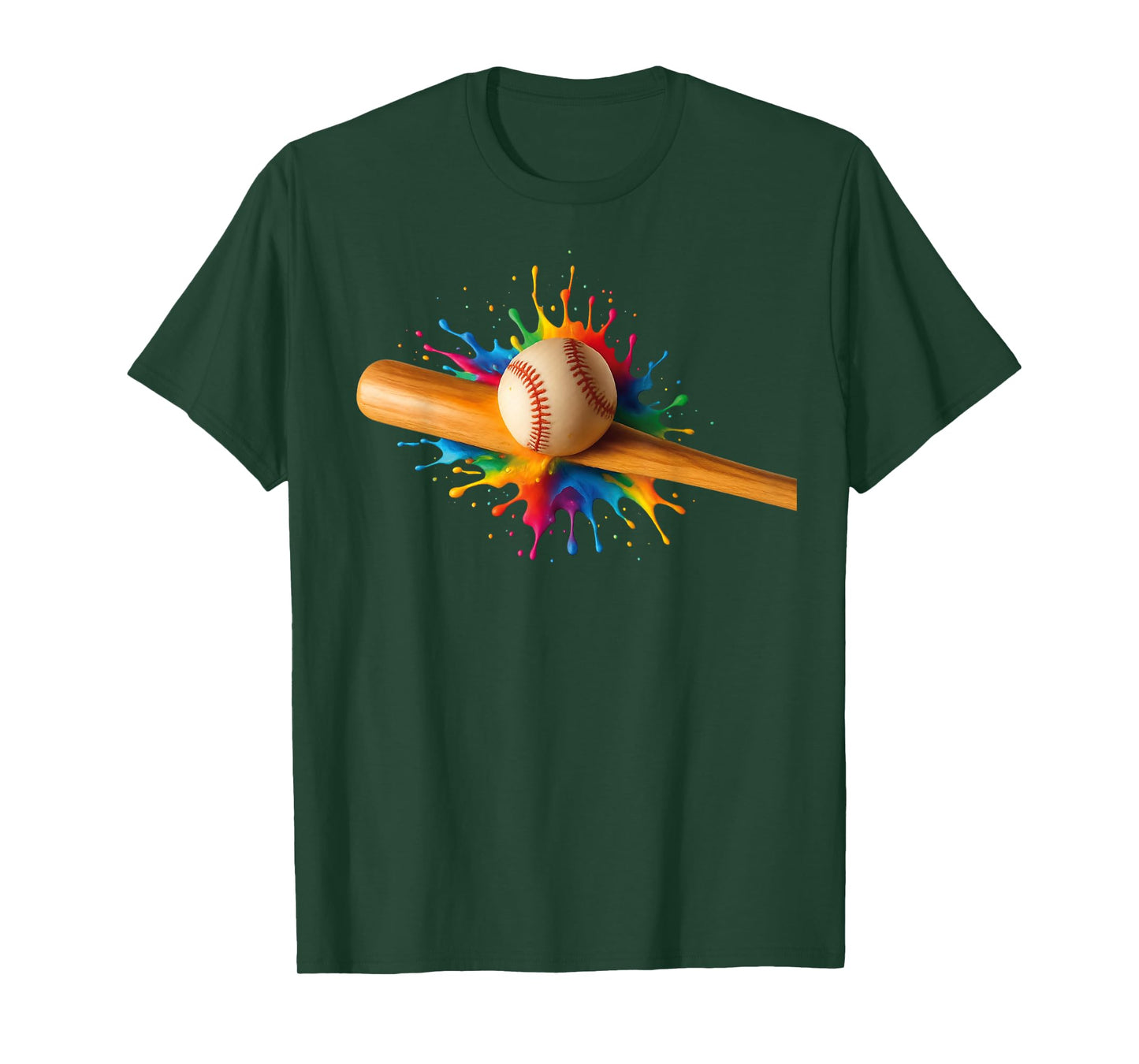Baseball Bat Hitting Ball Boys Girls Cool Home Run Baseball T-Shirt