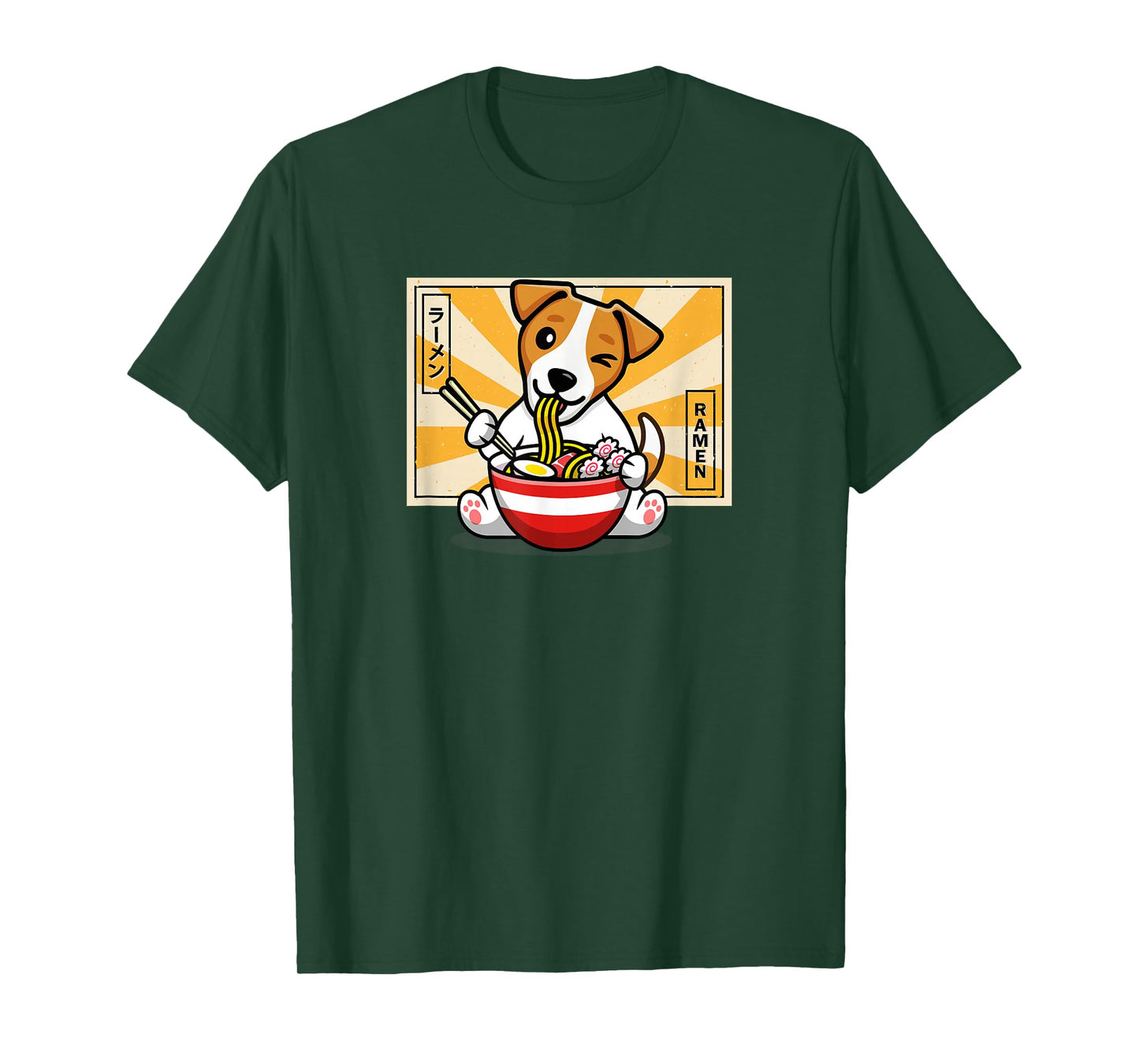 Mens Womens Kids Kawaii Ramen Jack Russell Terrier Lover T-Shirt