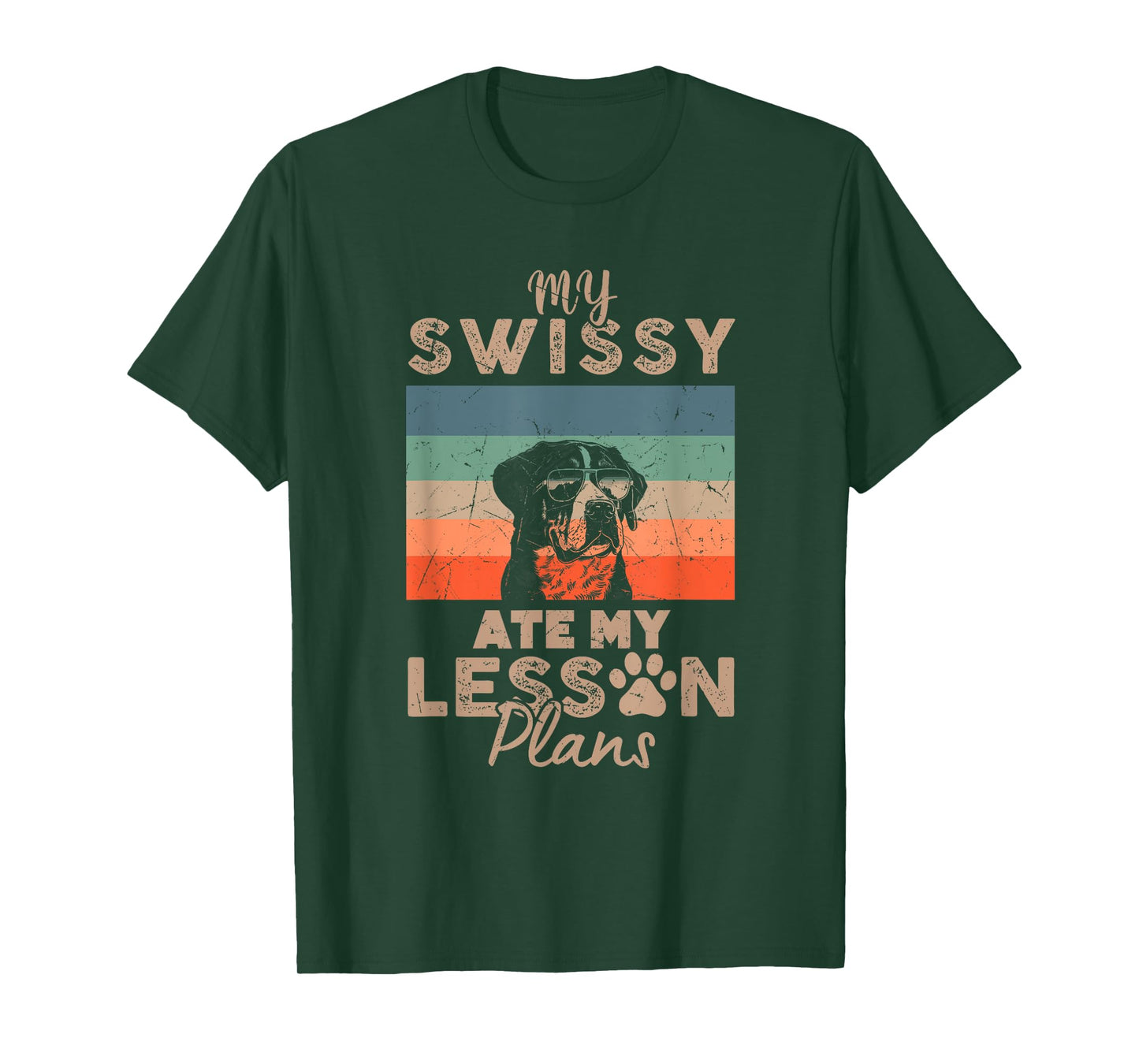 My Swissy Ate My Lesson Plans Funny Teacher Gifts Dog Lover T-Shirt