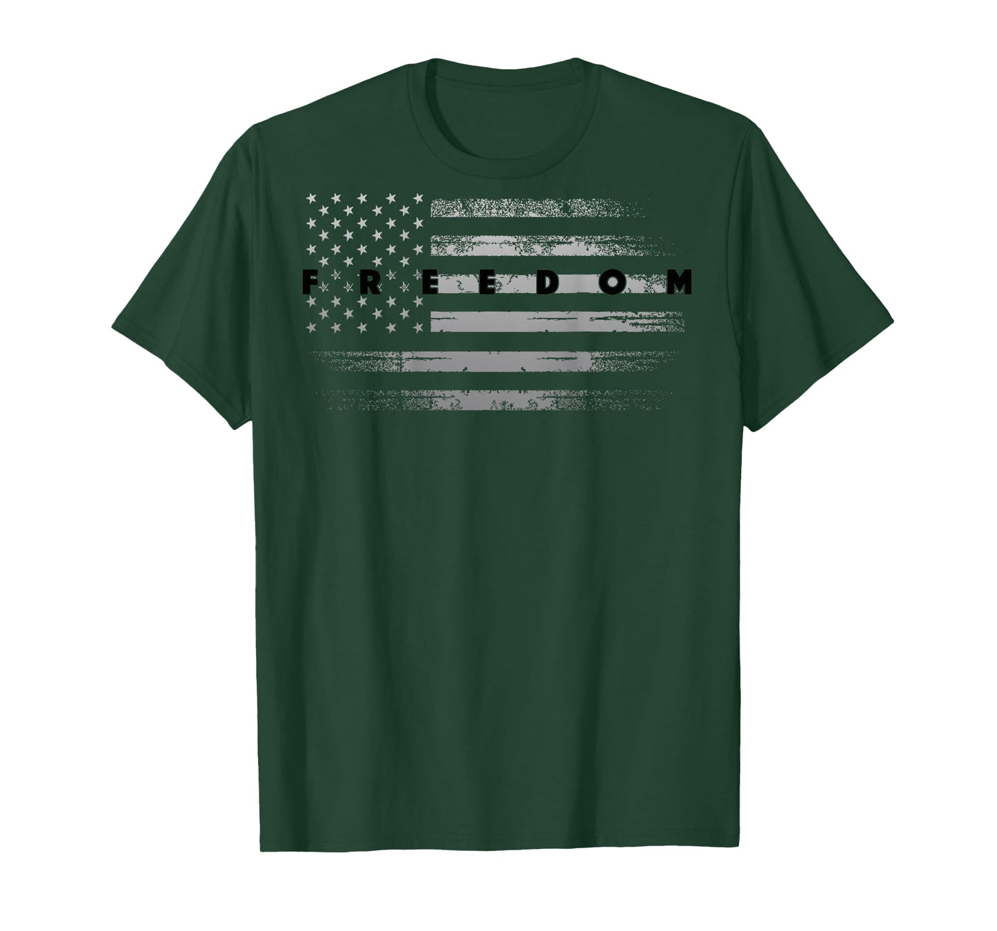 On Back | Grunge American Flag Patriotic Pride Freedom T-Shirt