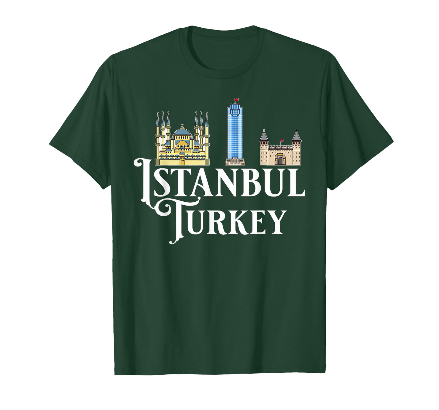 Istanbul Turkey City Skyline Map Travel T-Shirt