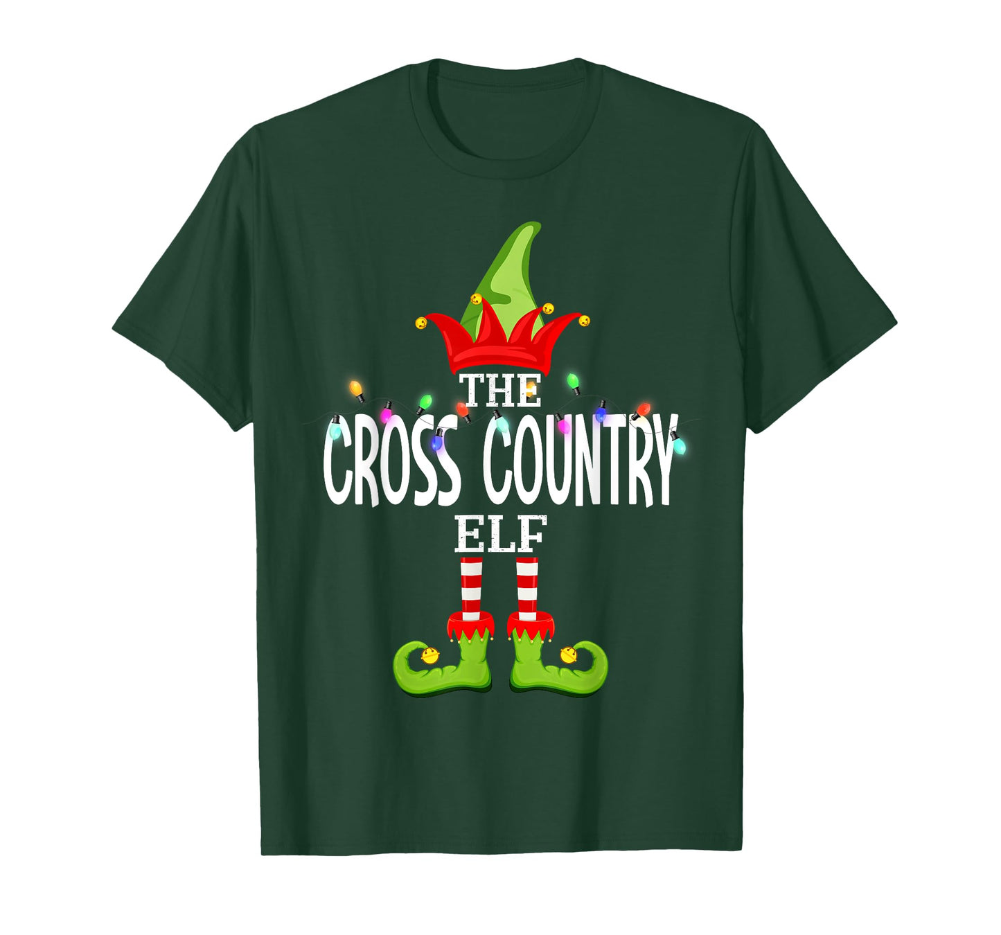 The Cross Country Elf Christmas Matching Pajamas T-Shirt