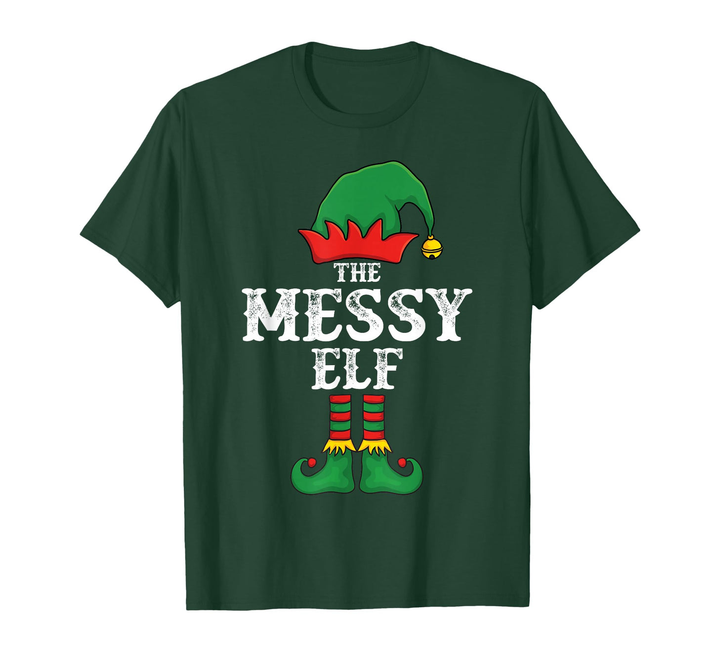 The Messy Elf Christmas Pajama Idea Family Matching Funny T-Shirt