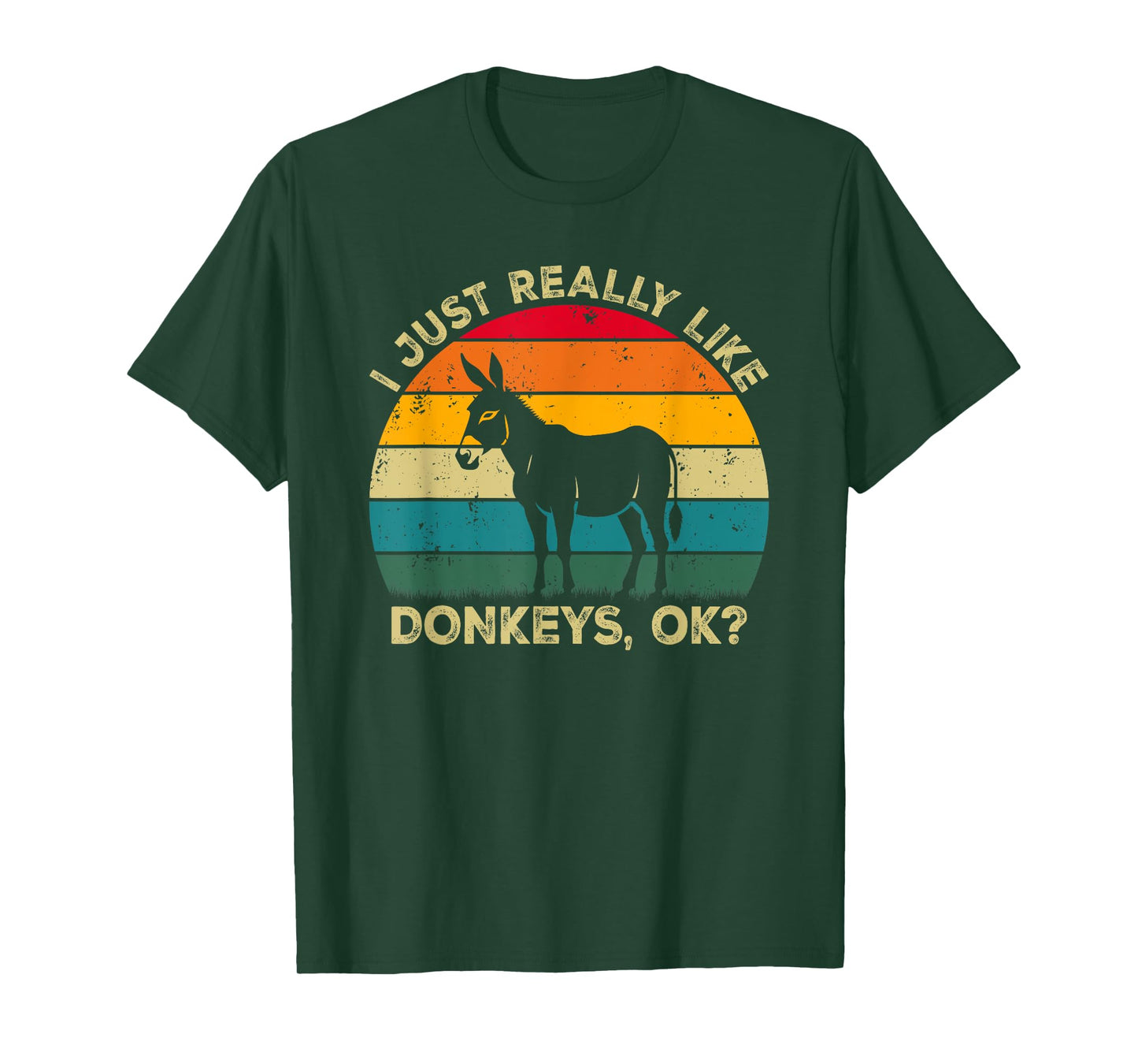 I Just Really Like Donkeys, OK? Funny Donkey Retro T-Shirt