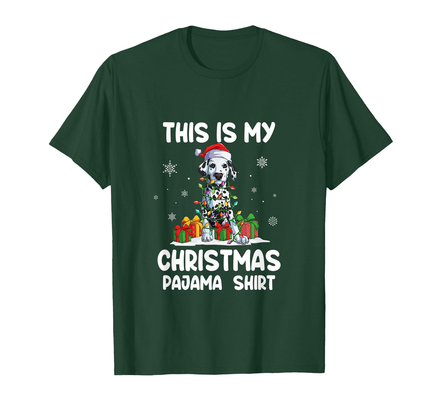 This Is My Christmas Pajama Shirt Dalmatian Dog Funny T-Shirt