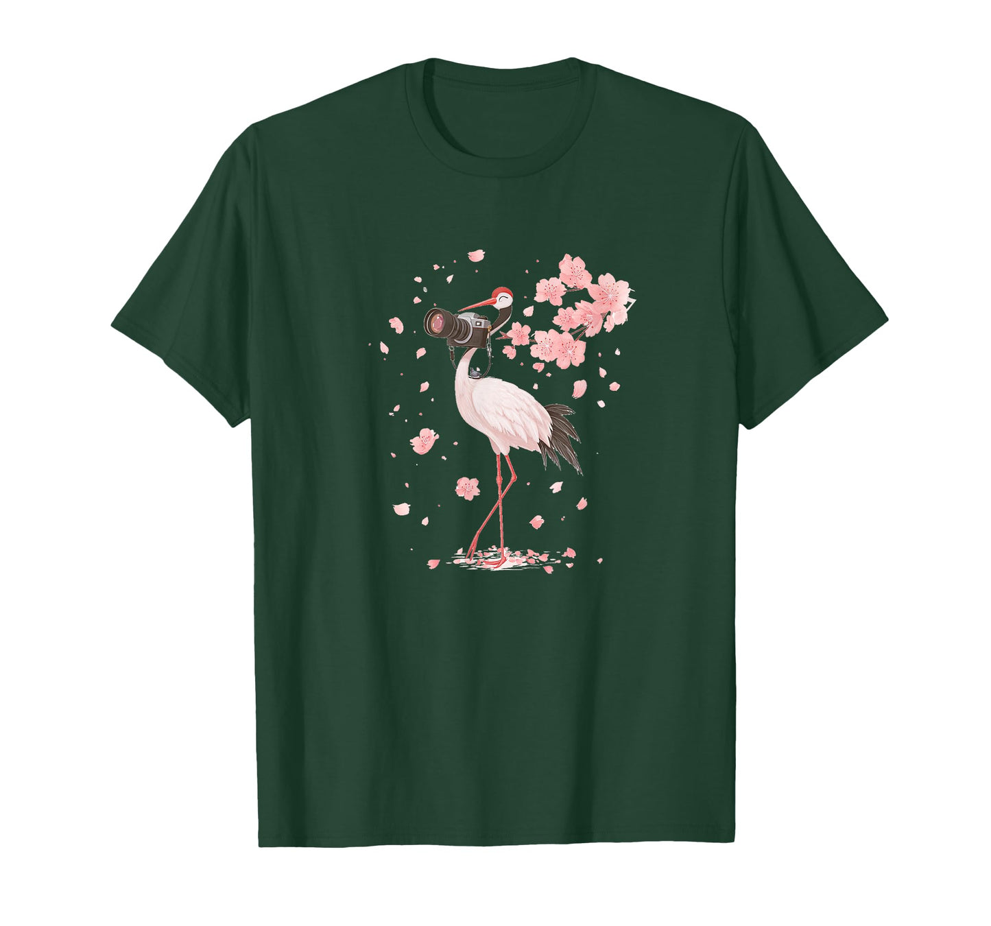 Nice Crane take Photos with Camera in Japan Look T-Shirt