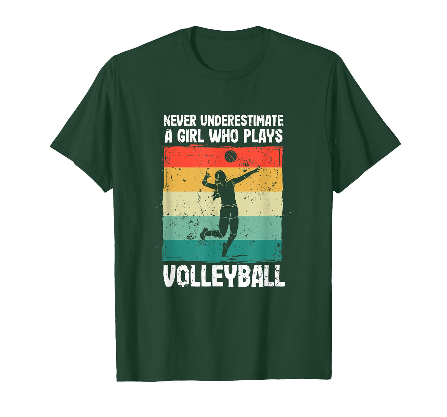 Never Underestimate A Girl Who Plays Volleyball Player Girls T-Shirt