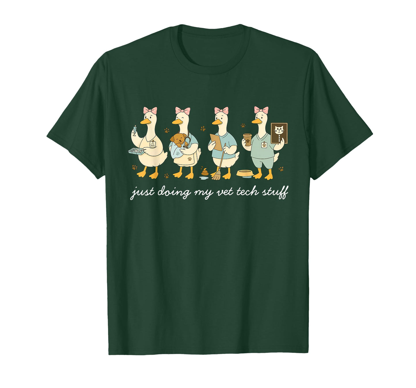 Funny Just Doing My Vet Tech Stuff Silly Goose Vet Assistant T-Shirt