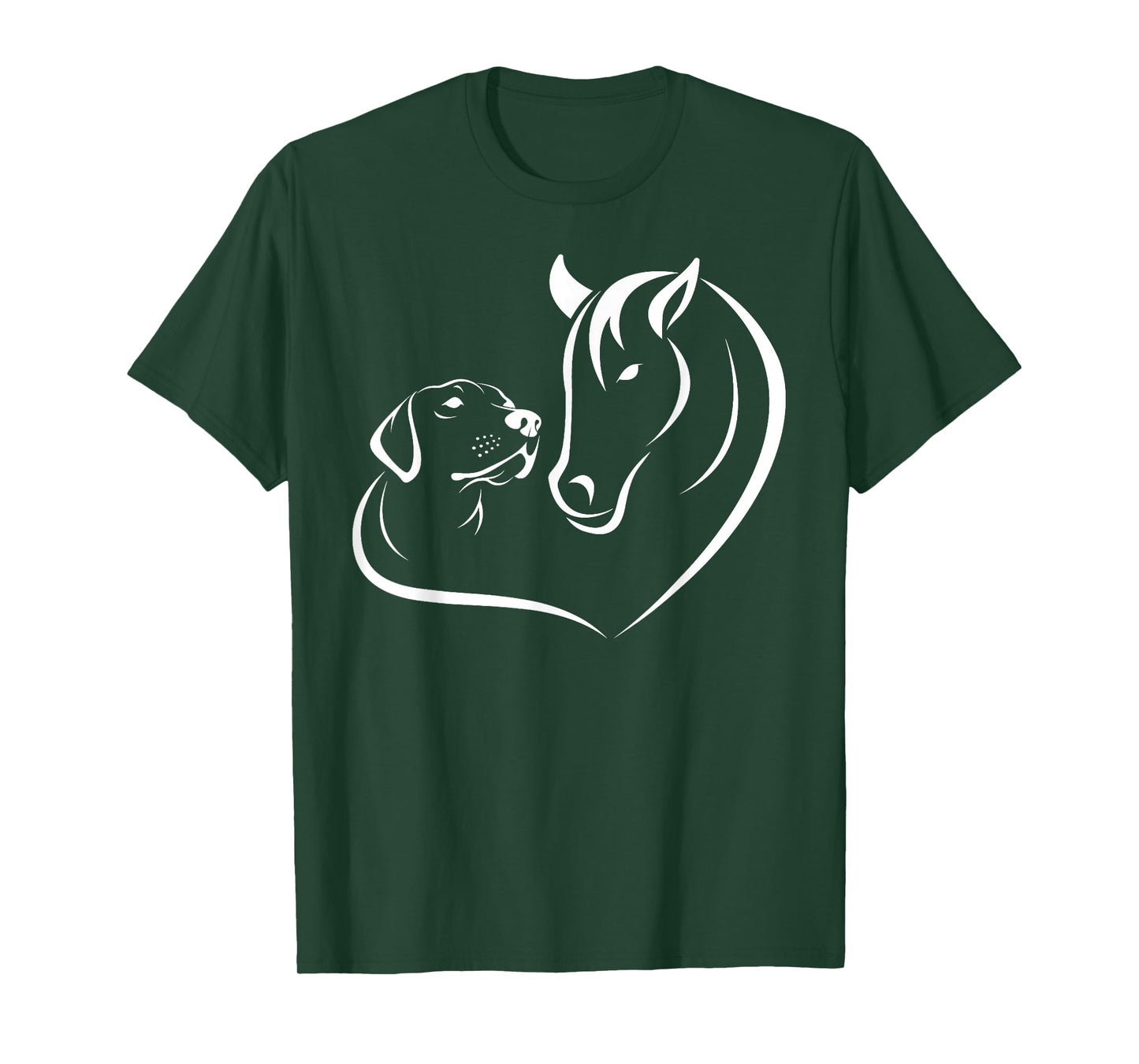 Horse and Dog Women and Men Motif Horse Dog Lover T-Shirt T-Shirt