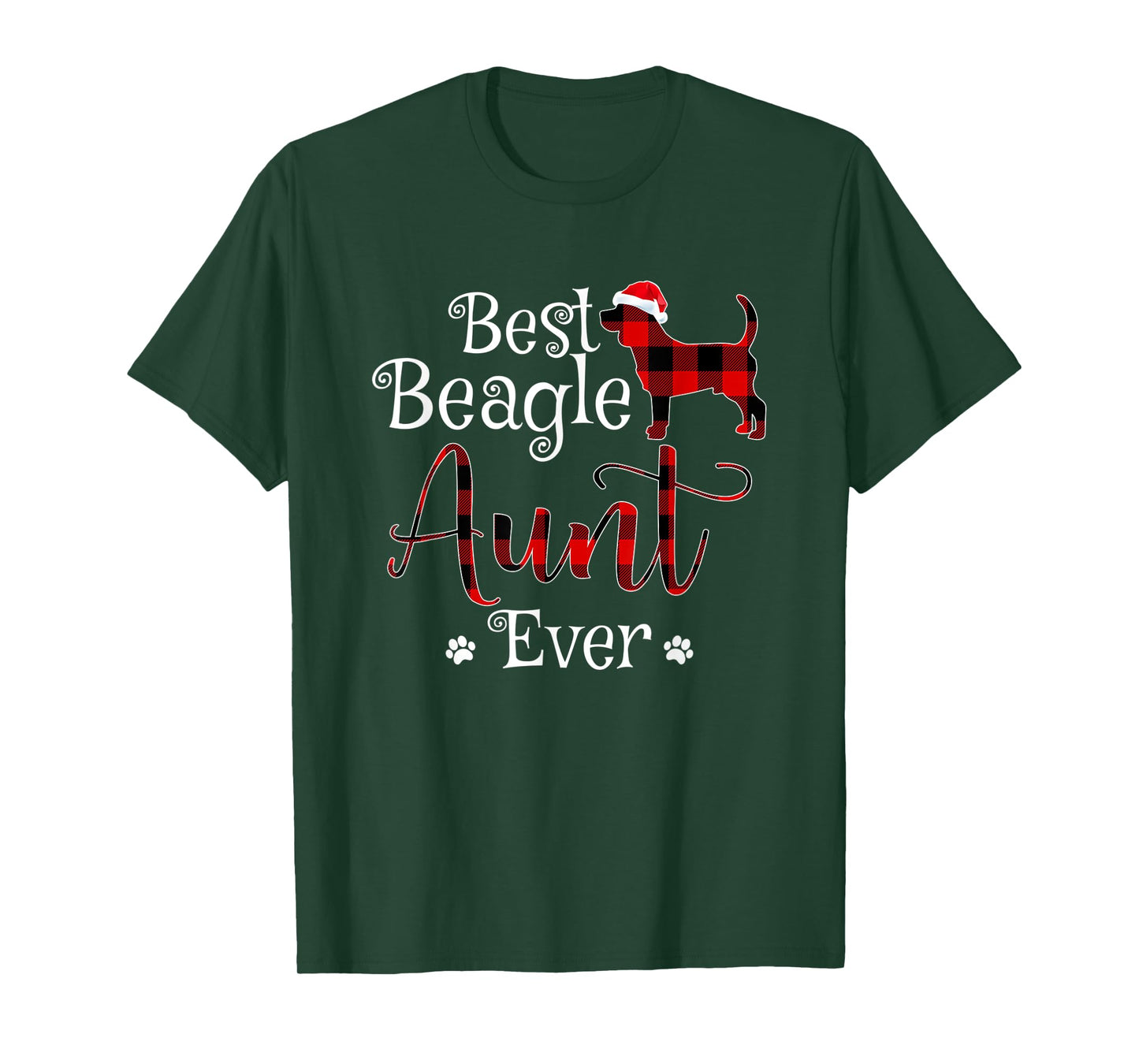 Best Beagle Aunt Ever plaid Christmas Gift T-Shirt