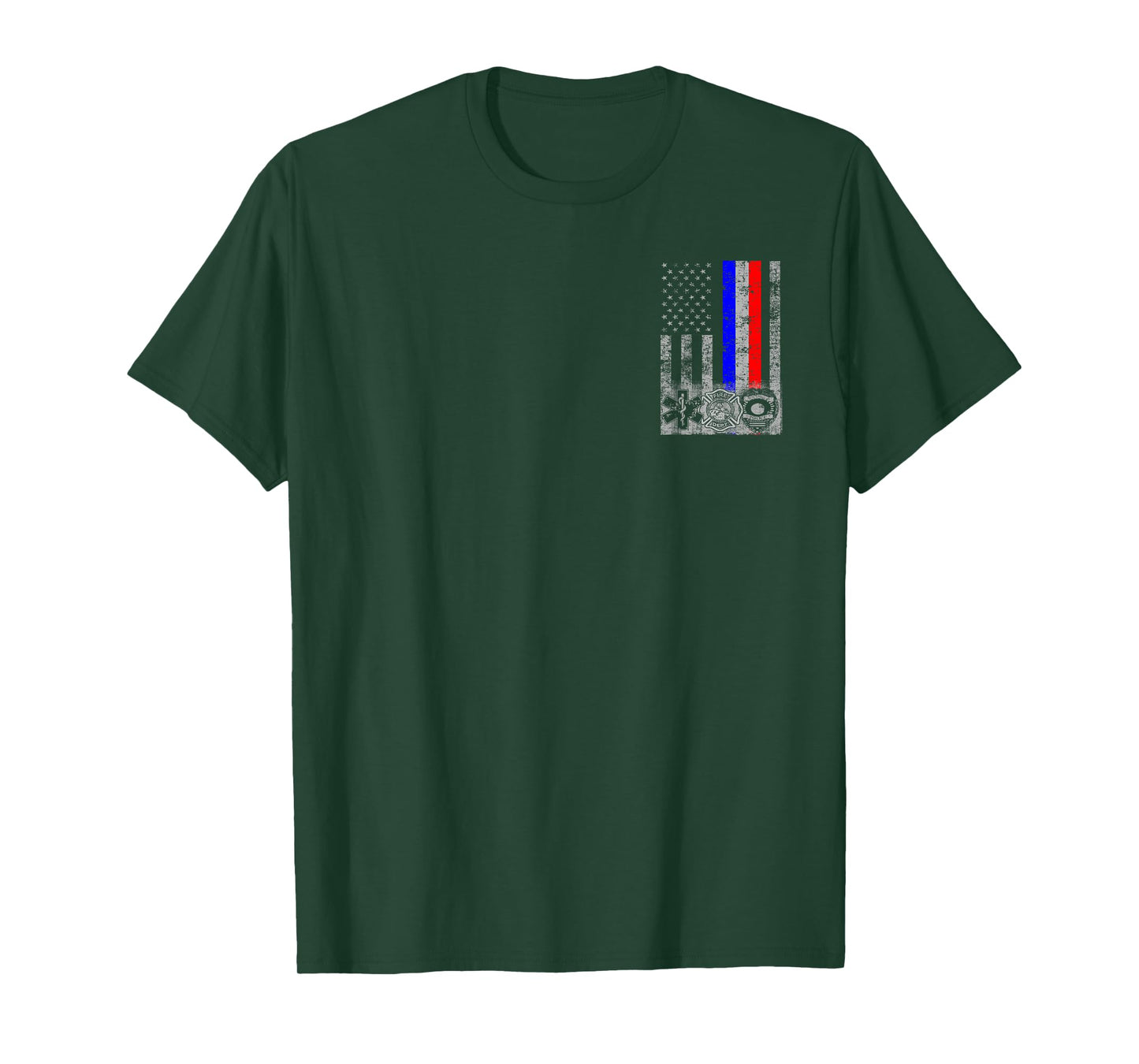 Fireman Police EMT/First Responder Flag T-Shirt