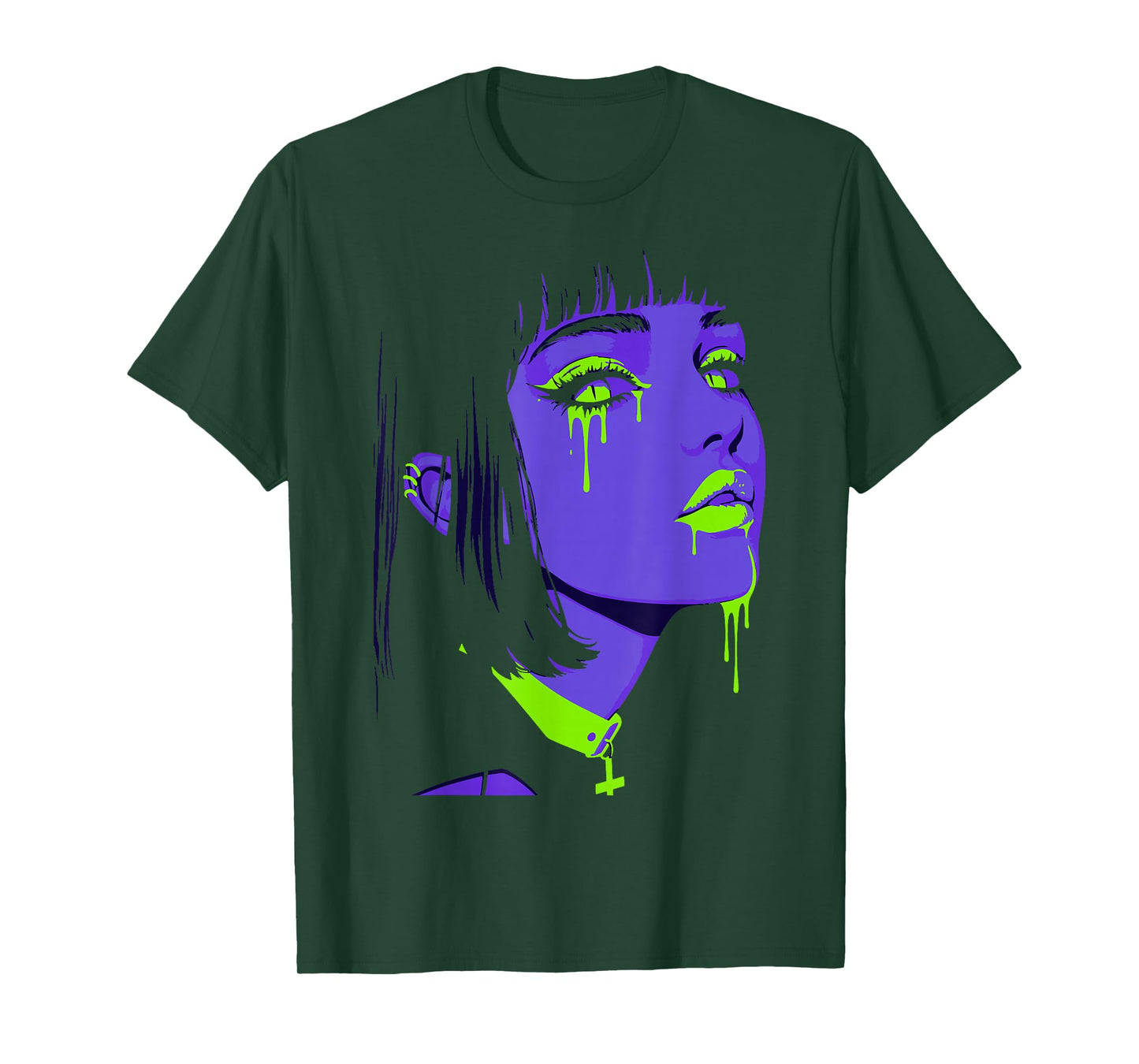 Cybergoth Cybercore Grunge Punk Goth Girl Alt Anime Manga T-Shirt