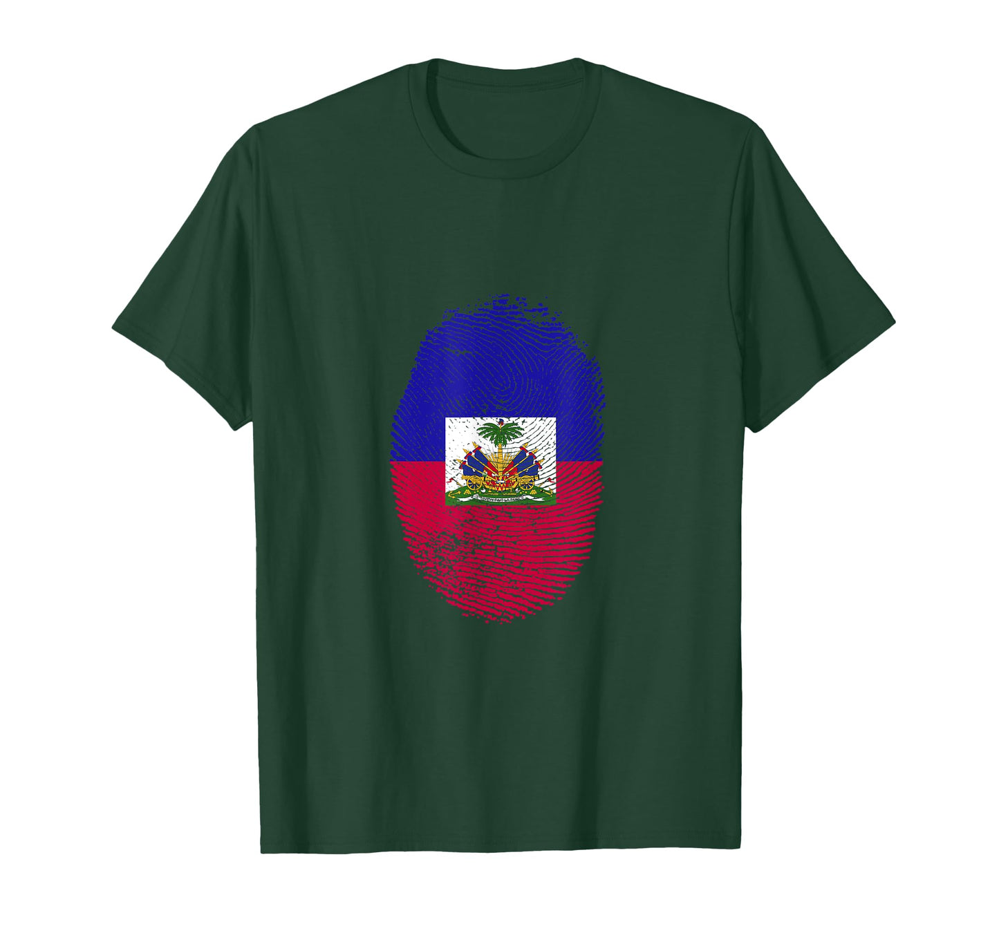 Haiti Flag Fingerprint Proud Haitians Men Women Kids DNA T-Shirt