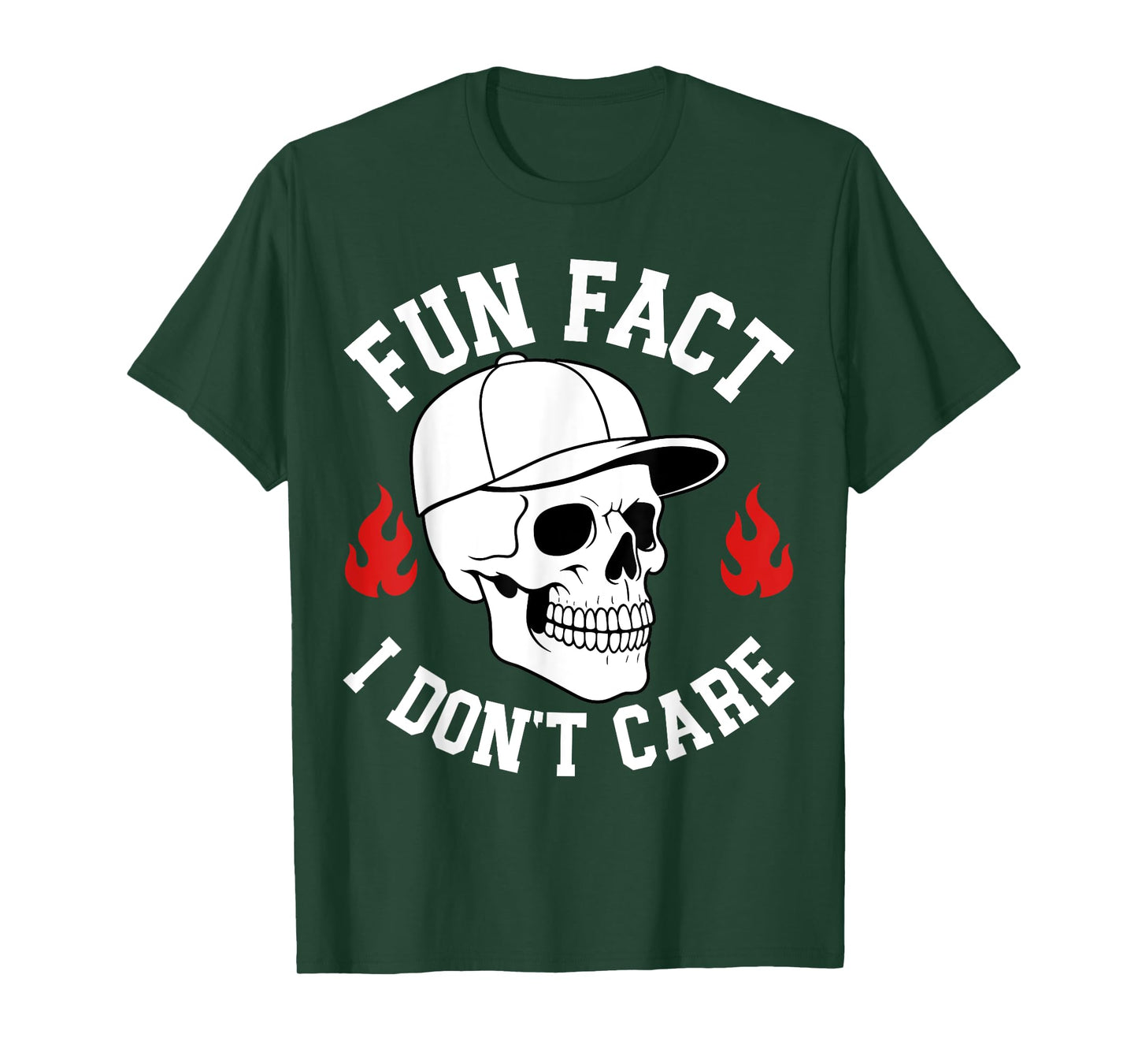 Funny Fun Fact I Don't Care Skeleton Sarcastic Adult Humor T-Shirt