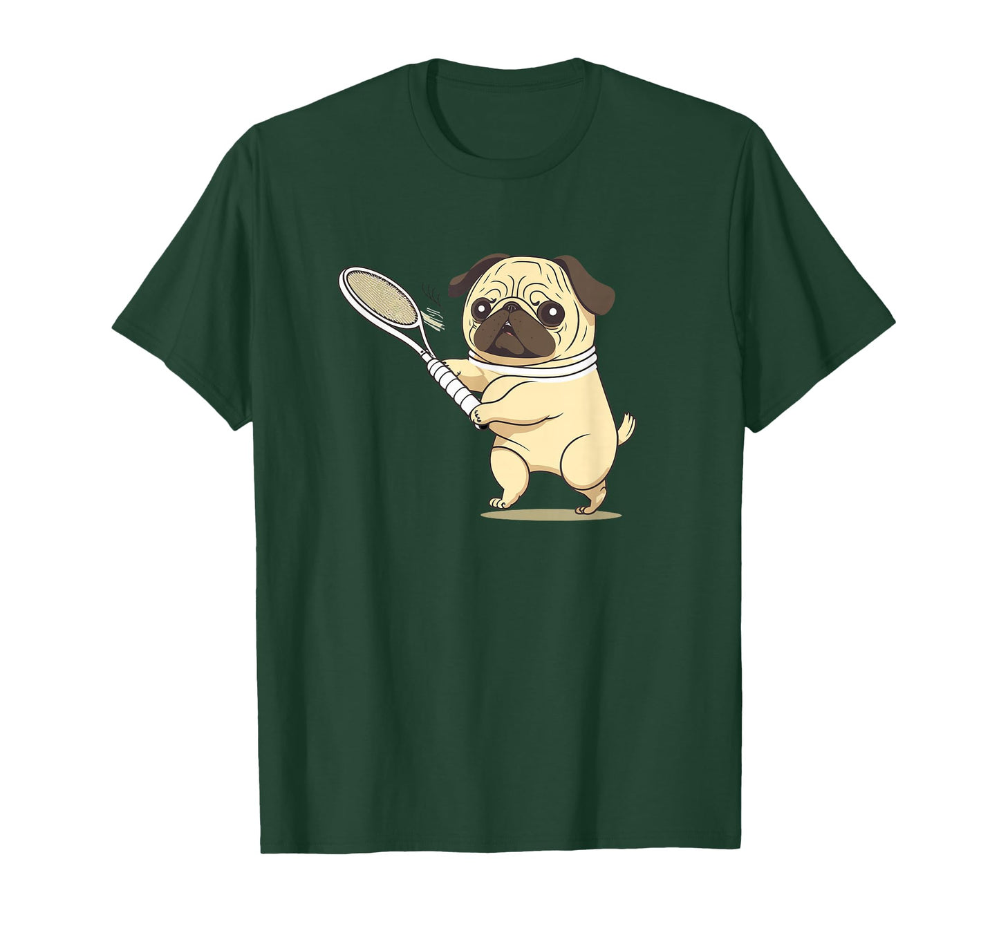 Pug Dog Playing Tennis T-Shirt