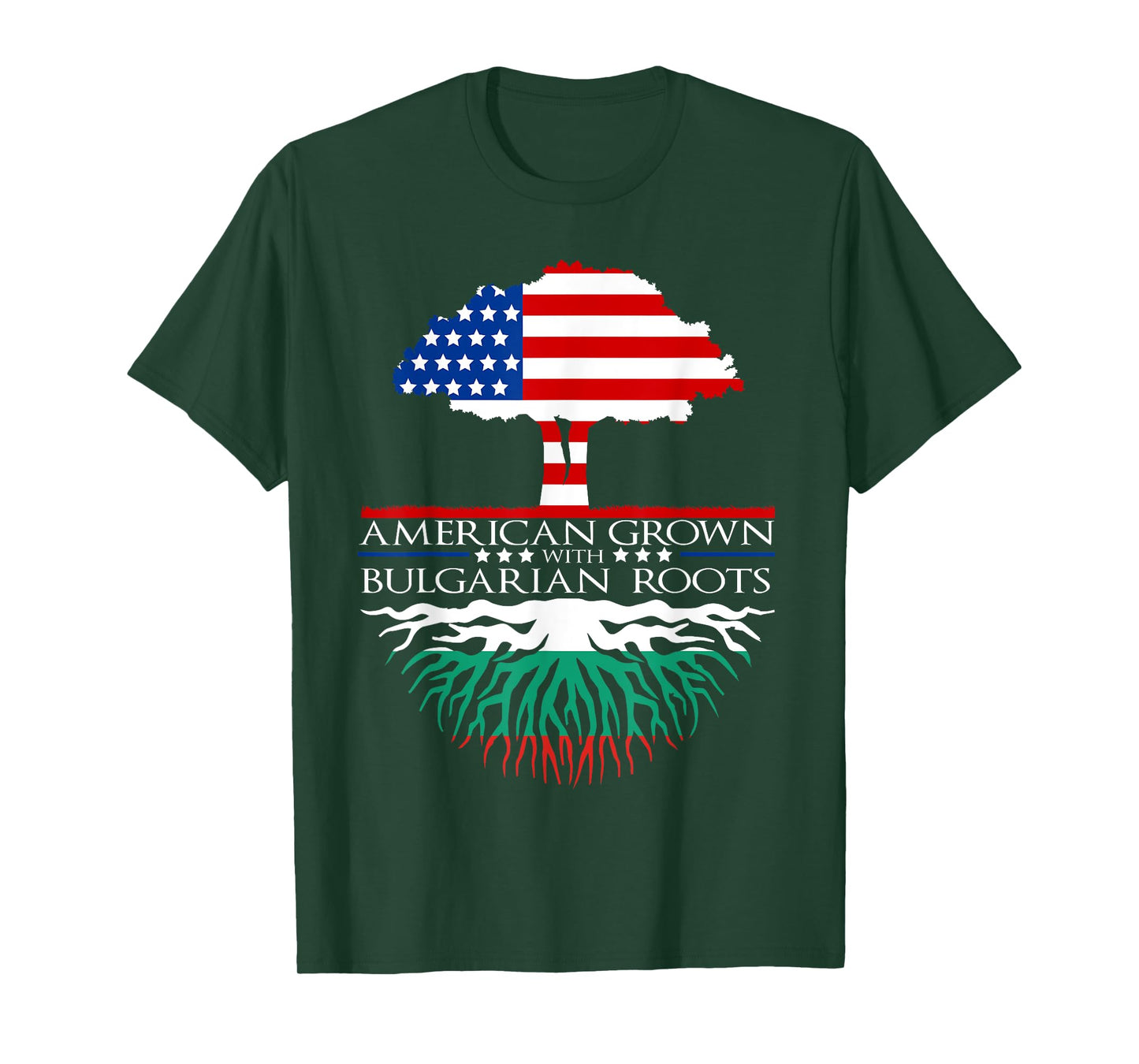 Bulgarian Roots American Grown Tree Flag USA Bulgaria T-Shirt