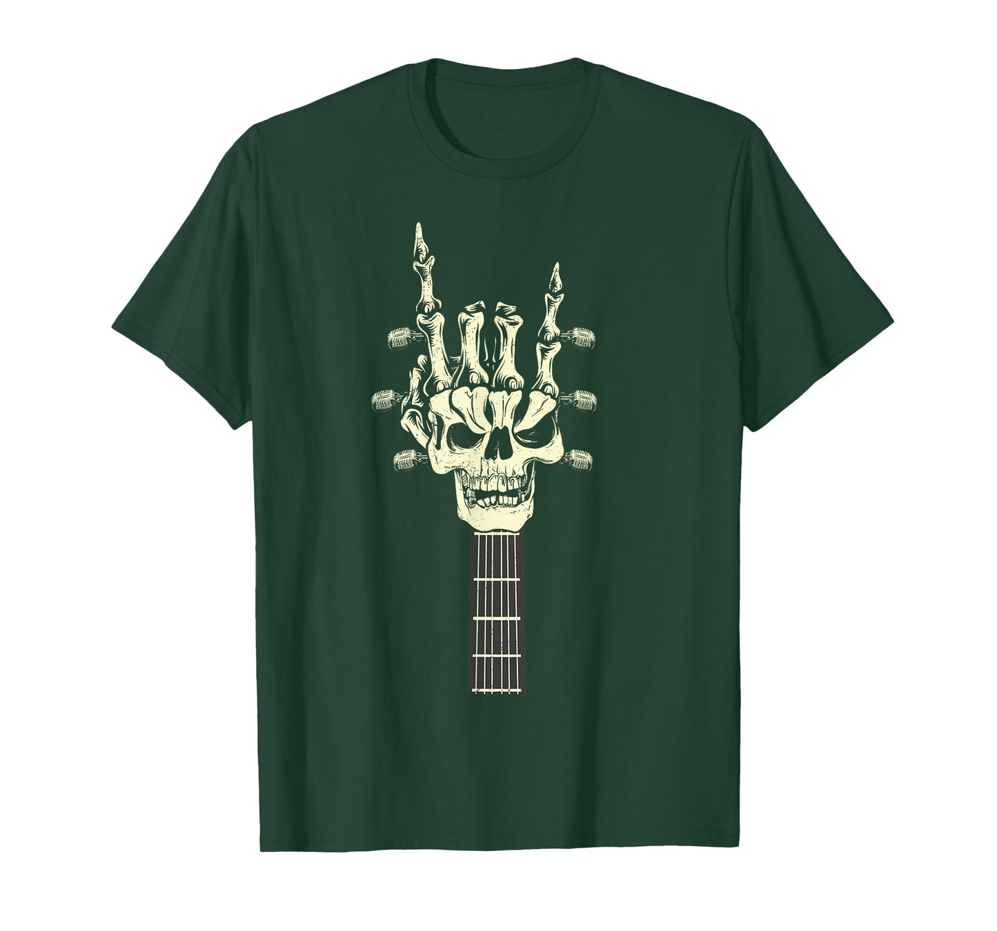 Rock On Skeleton Hand Guitar Rock & Roll Men Women Rock Band T-Shirt