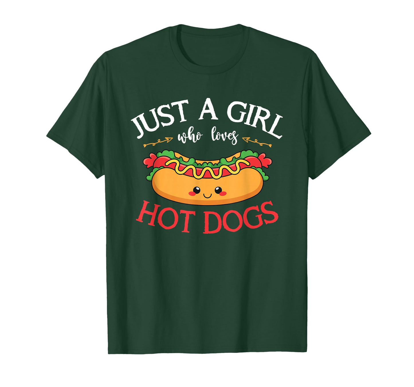Kawaii Hotdog Lover Women Just A Girl Who Loves Hot Dogs T-Shirt