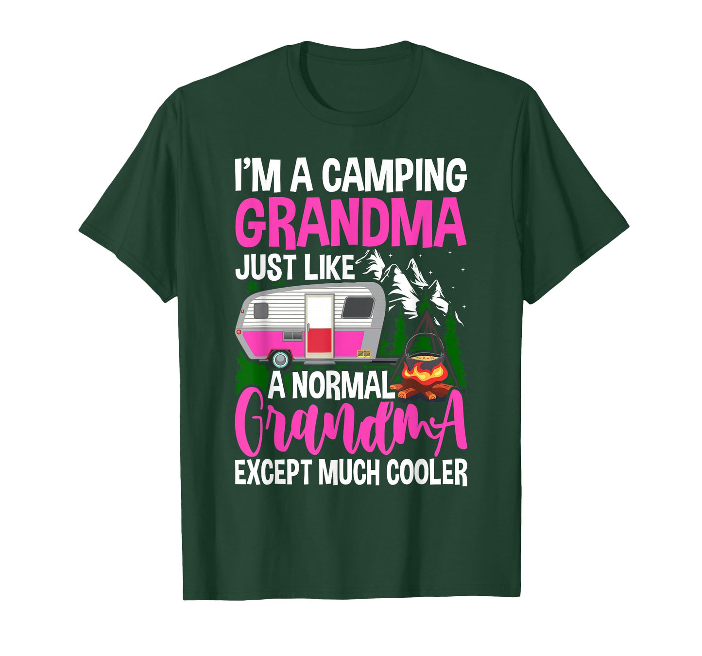 Funny I'm A Camping Grandma Camper Campfire Mothers Day T-Shirt