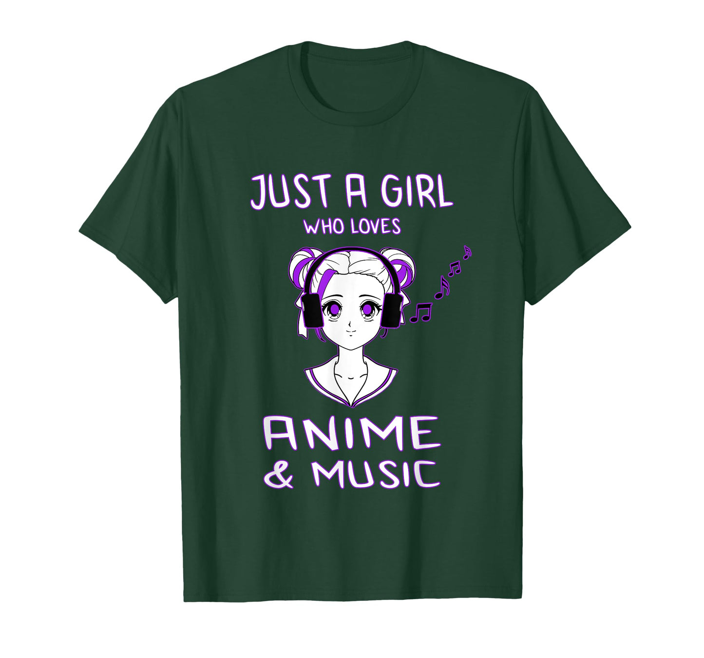 Just A Girl Who Loves Anime & Music Fun Gift for Teen Girls T-Shirt
