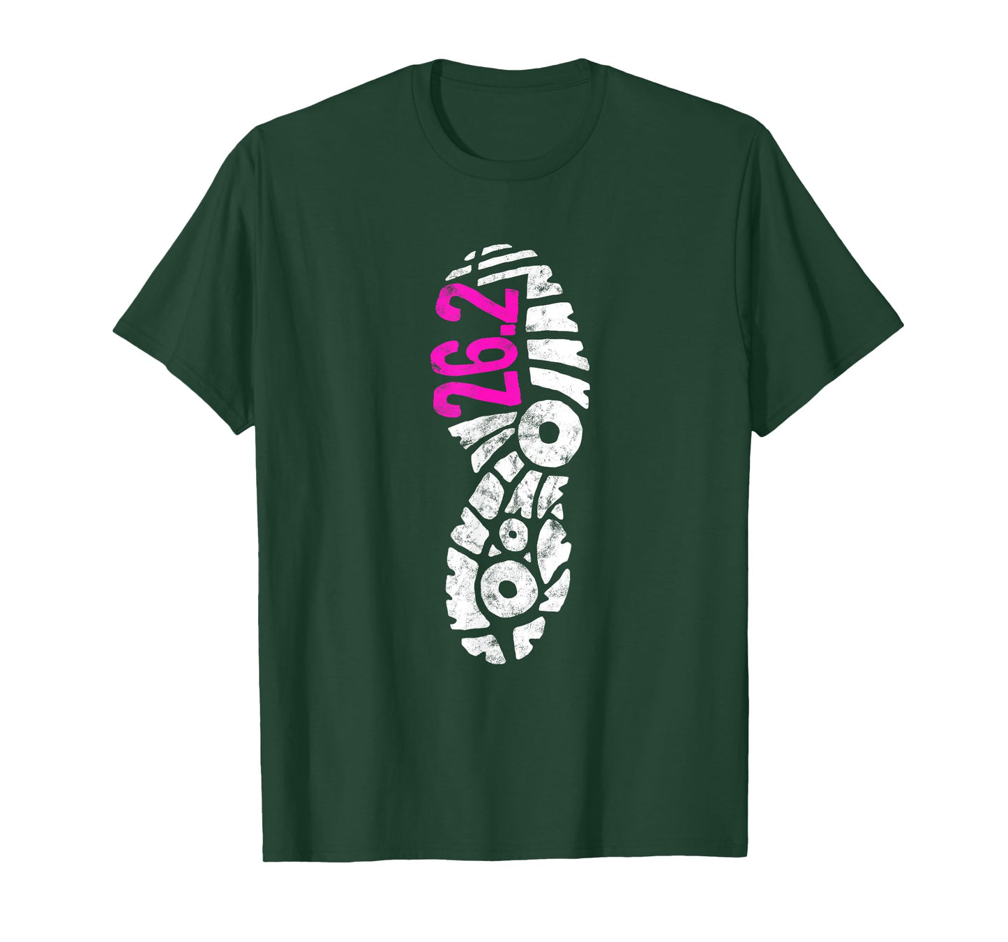 Women's Pink 26.2 Marathon Runner Footprint T-Shirt